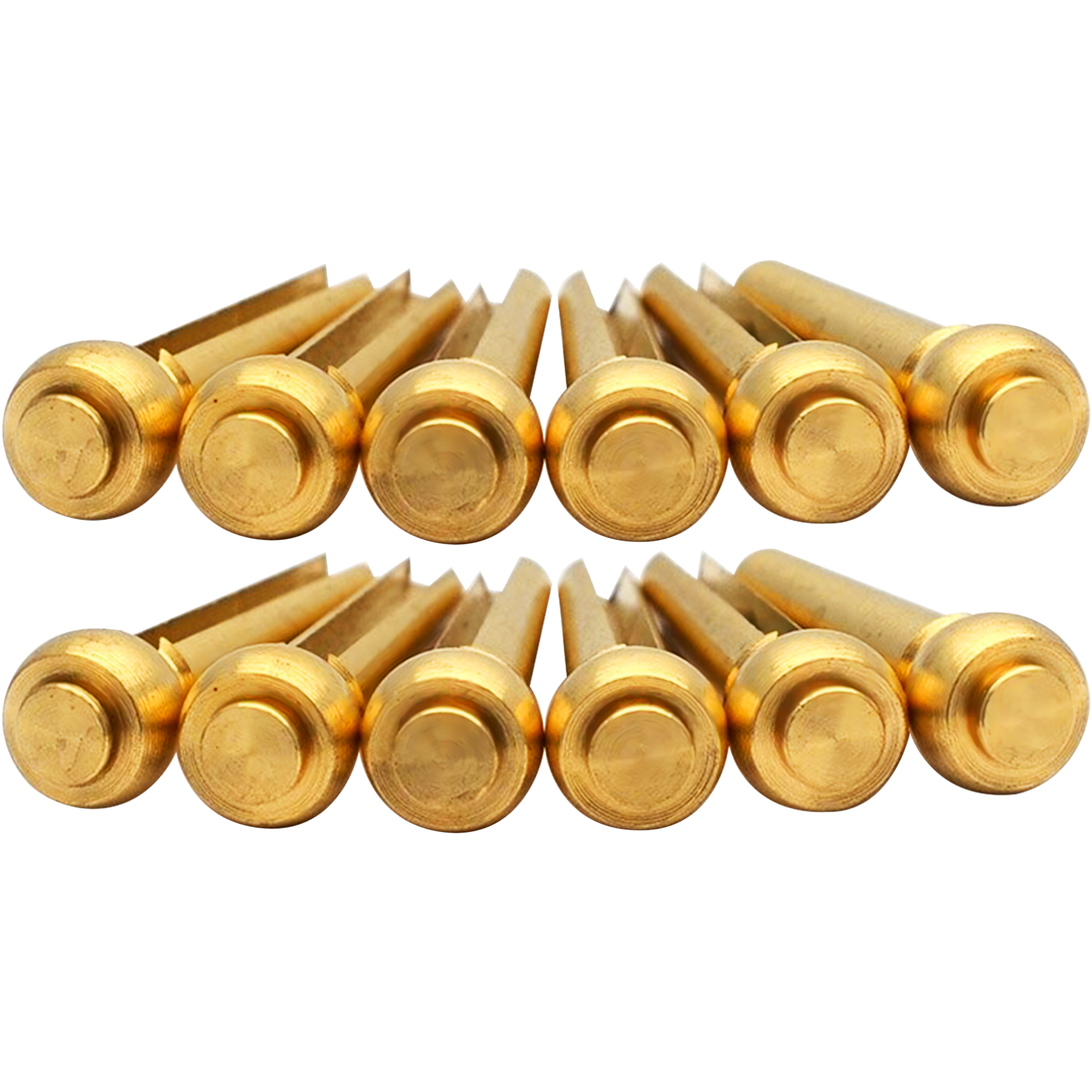 Repuesto Docerola: 12 pines de puente para guitarra acústica, latón dorado, 8 mm × 27 mm