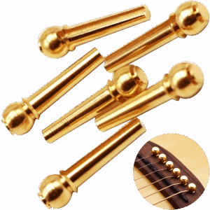 Repuesto Docerola: 12 pines de puente para guitarra acústica, latón dorado, 8 mm × 27 mm