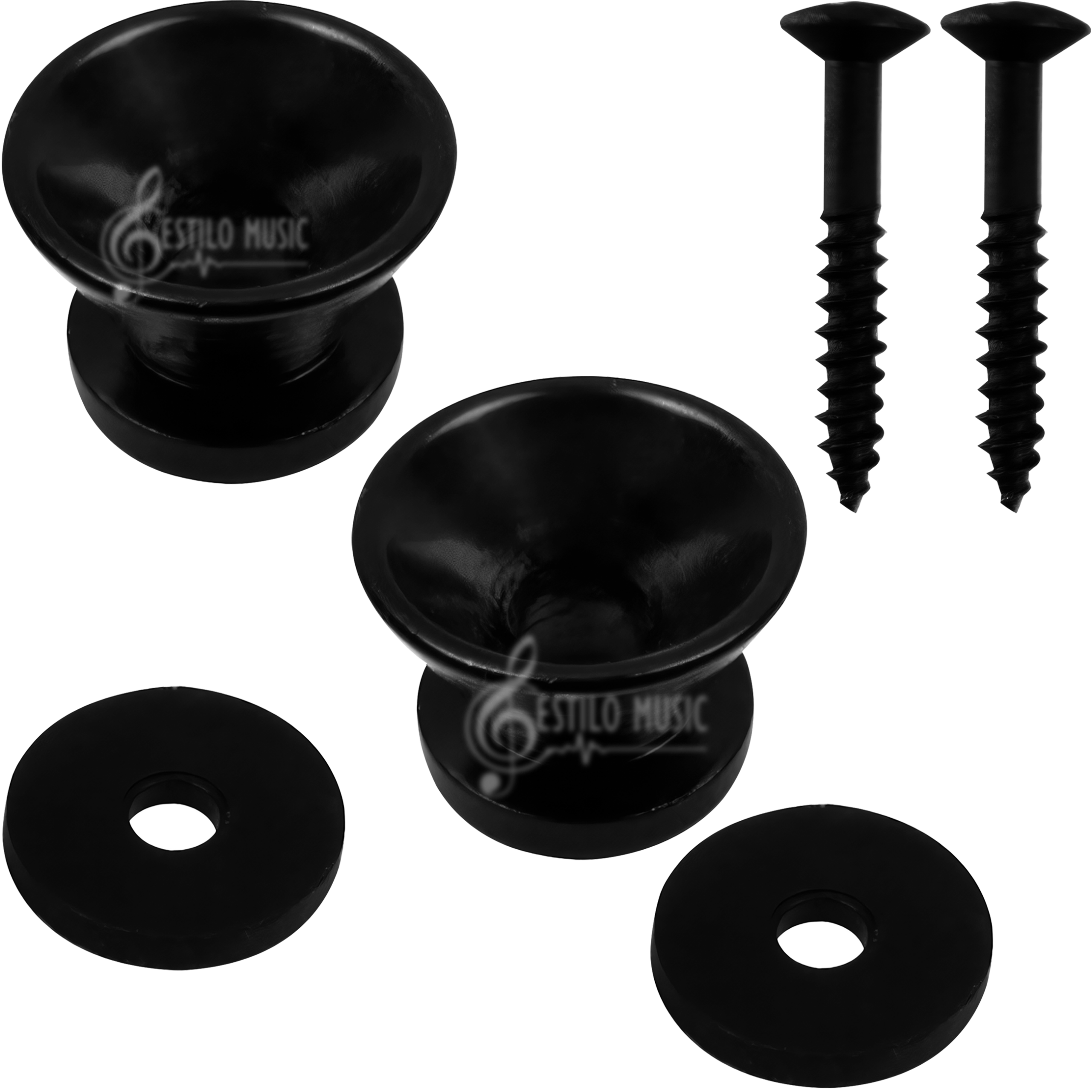 Par de Botones Tornillos para correa de guitarra acústica con tornillos de montaje