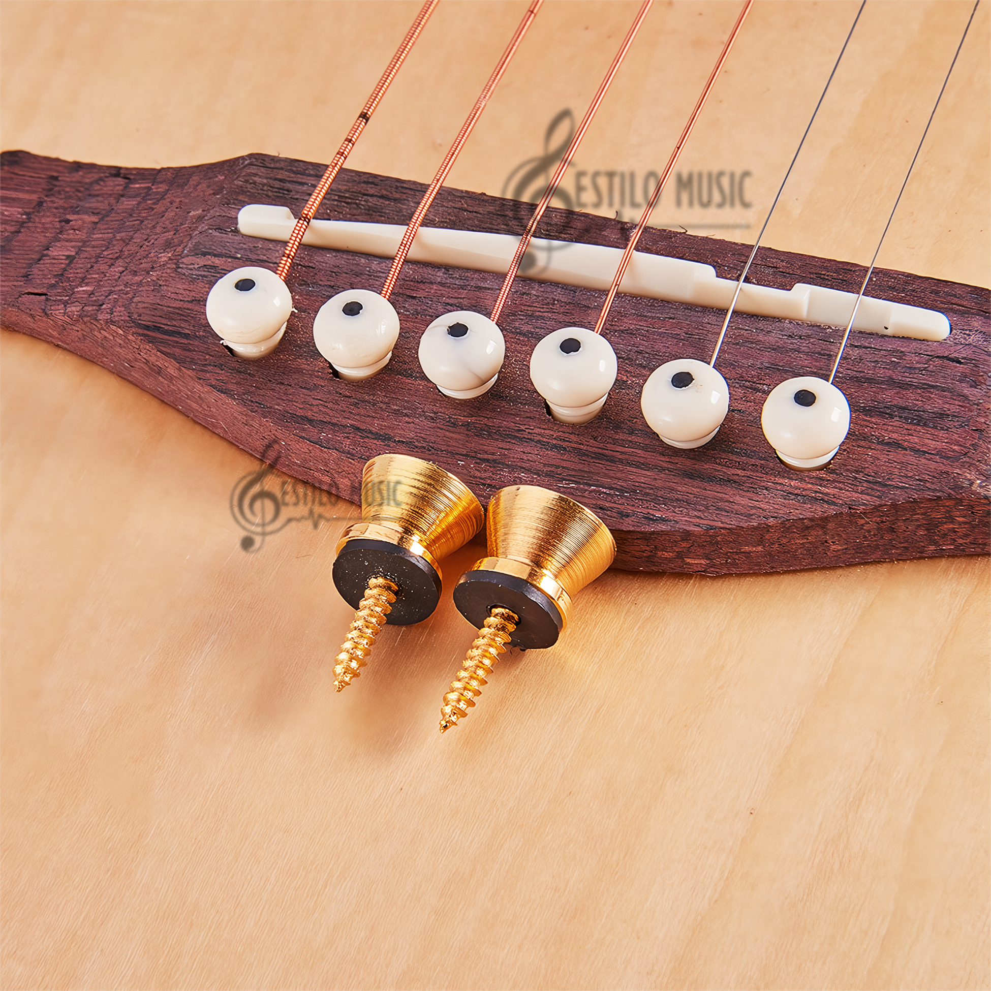 Par de Botones Tornillos para correa de guitarra acústica con tornillos de montaje
