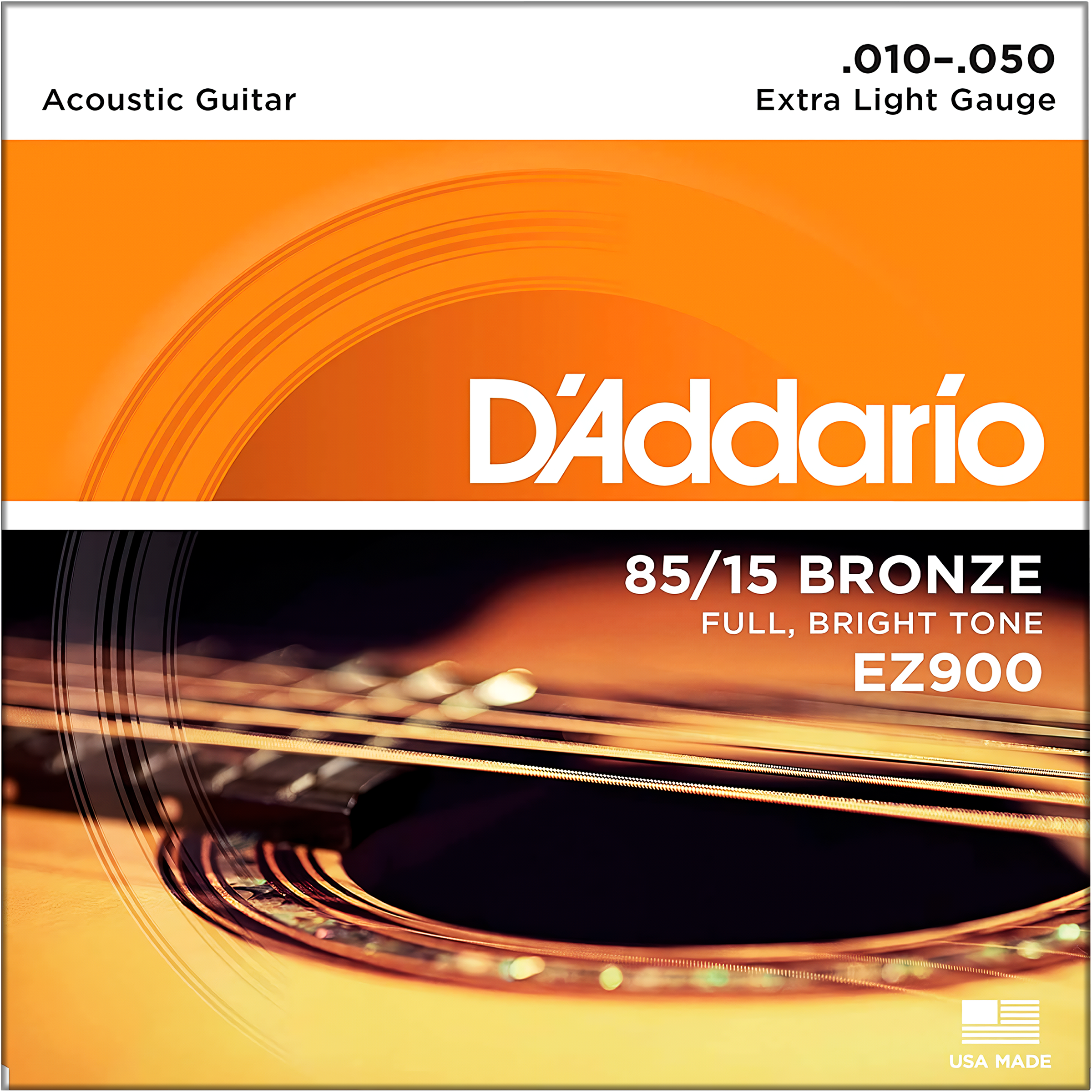 D’Addario EZ900 cuerdas acústicas 85/15 Bronze, calibre extra light .010-.050, tono balanceado y gran proyección daddario