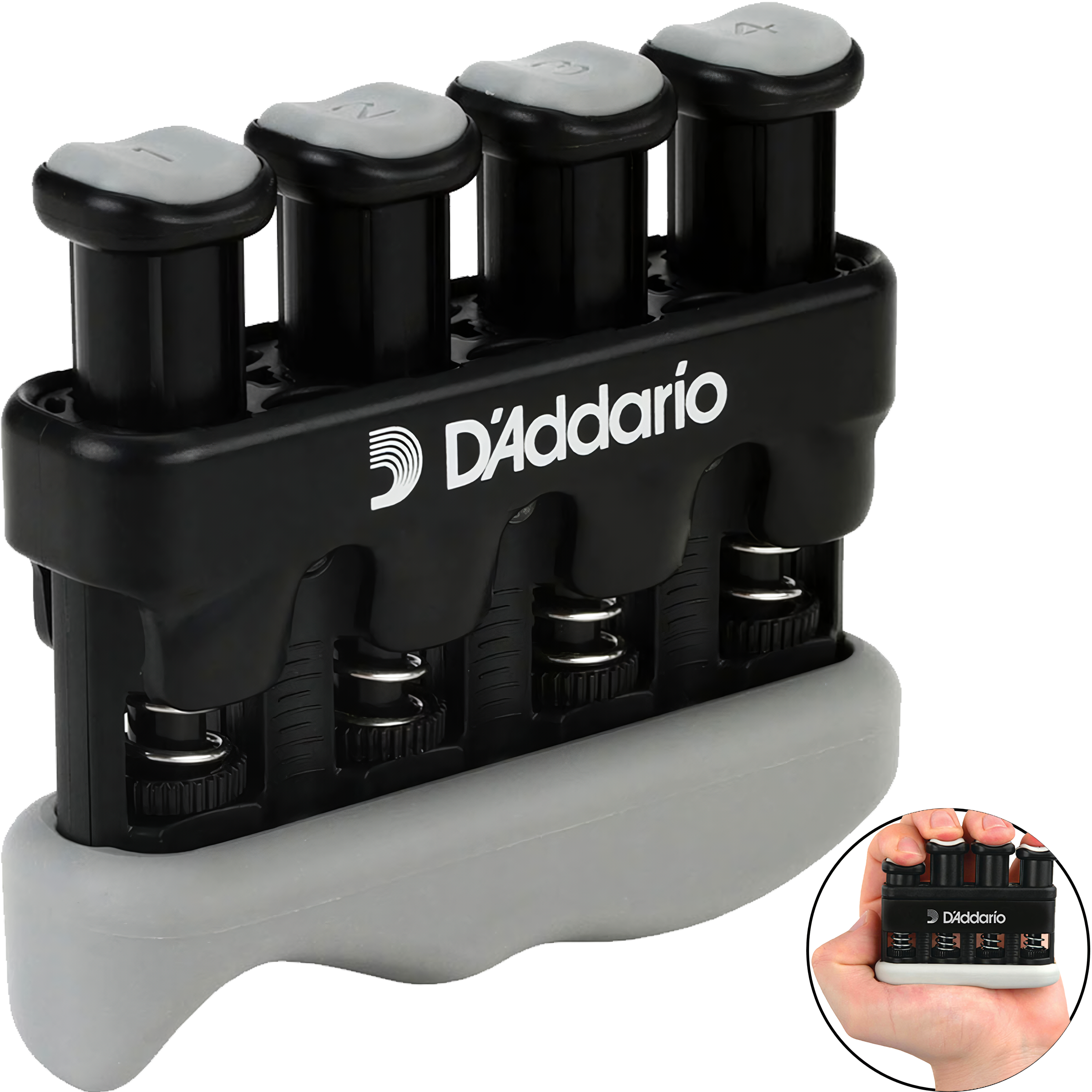 Ejercitador de mano D'Addario Varigrip PW-VG-01 – herramienta ergonómica con tensión variable para dedos, manos y antebrazos