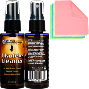 Music Nomad MN121 Ukulele Cleaner spray — limpia y protege acabados mate y gloss, fórmula antiestática con aroma agradable