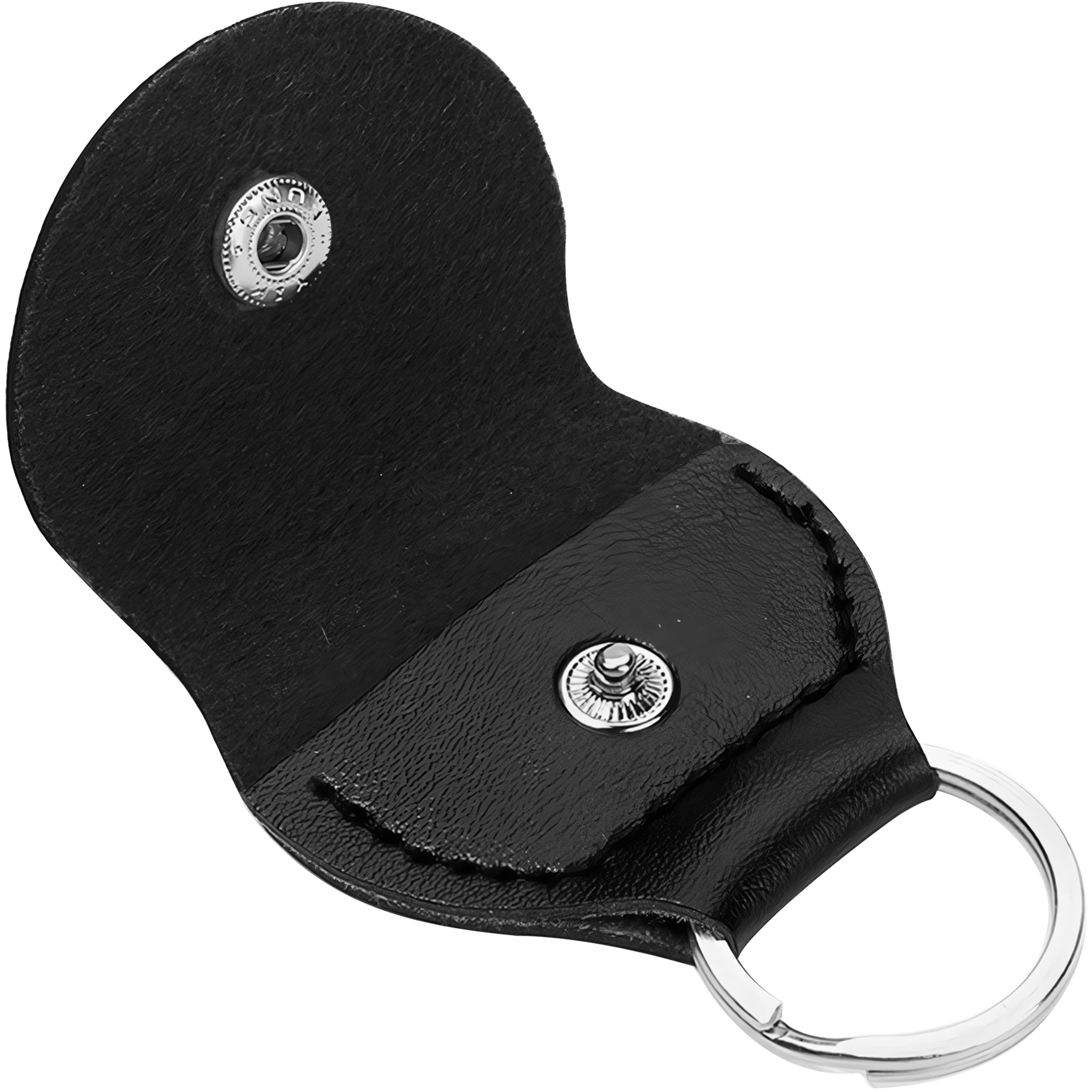 Porta Puas de cuero tipo llavero para guitarra acústica, pick holder compacto con gancho colgante