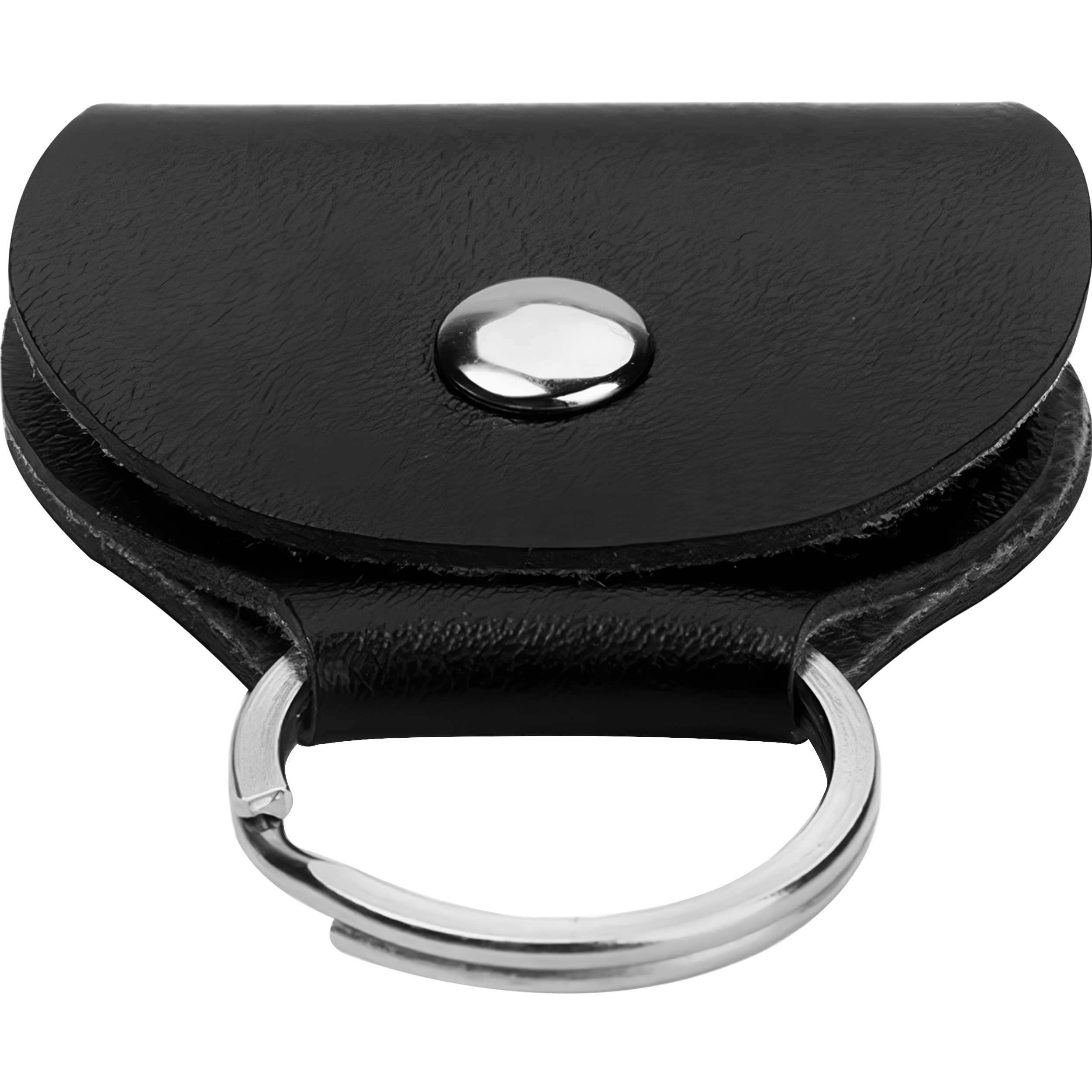 Porta Puas de cuero tipo llavero para guitarra acústica, pick holder compacto con gancho colgante