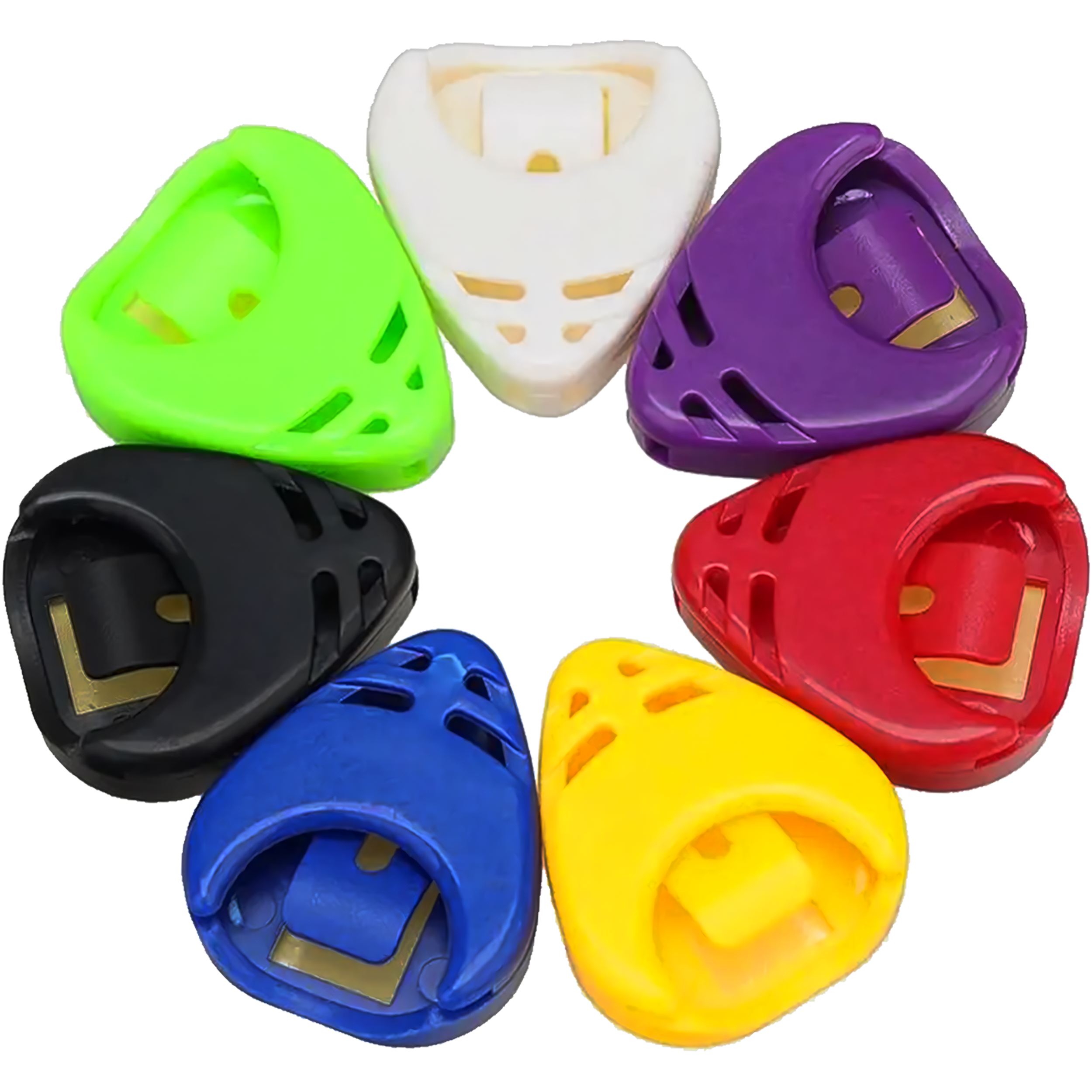 Porta puas de la marca Estilo Music, modelo Heart Shape, para guitarra con orificio para colgar, diseño compacto