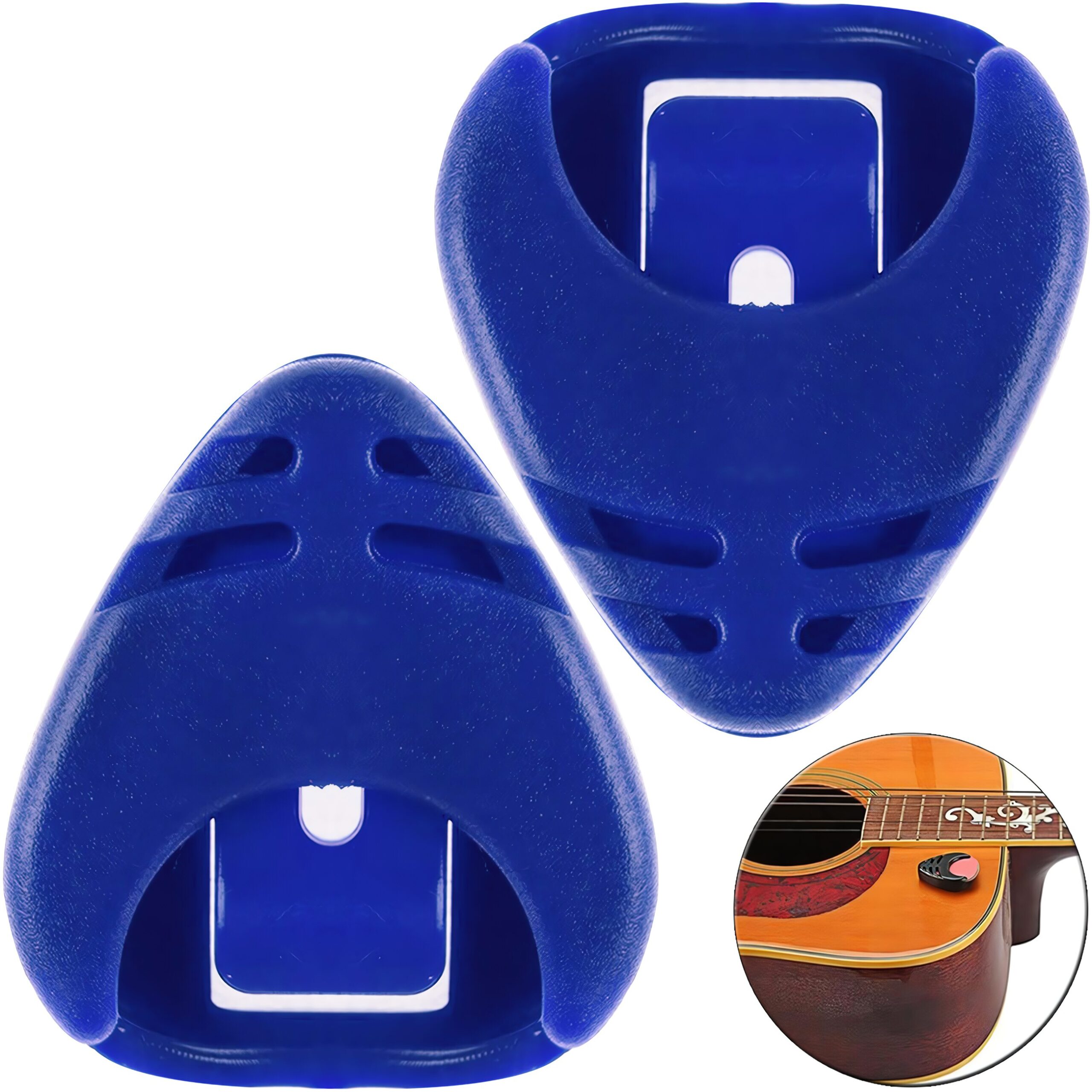 Porta puas de la marca Estilo Music, modelo Heart Shape, para guitarra con orificio para colgar, diseño compacto