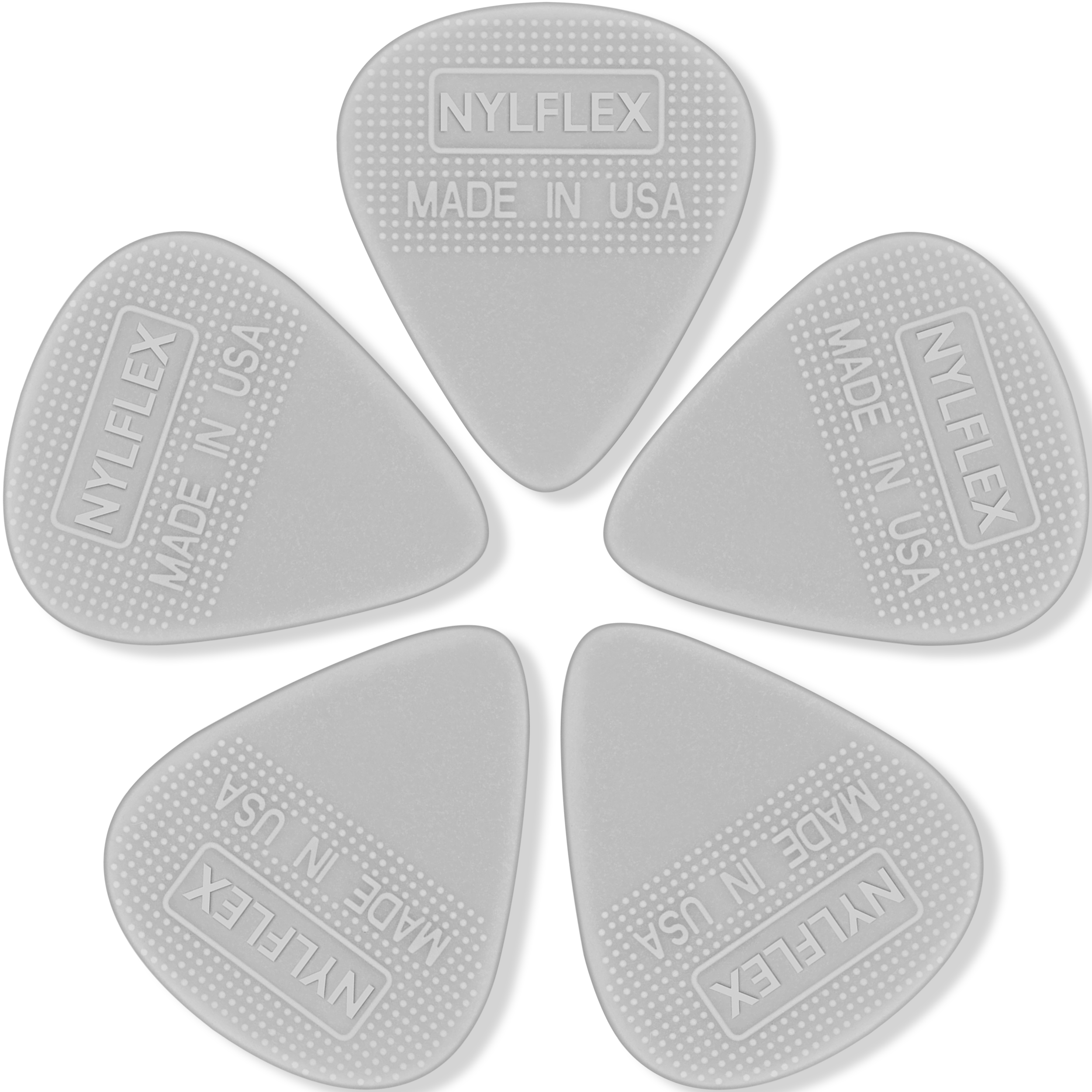 10 Plumillas Nyflex Daddario de nylon calibre 0.75 mm, paquete original con patrón de agarre, tono cálido y sensación flexible para guitarristas 1NFX4-10