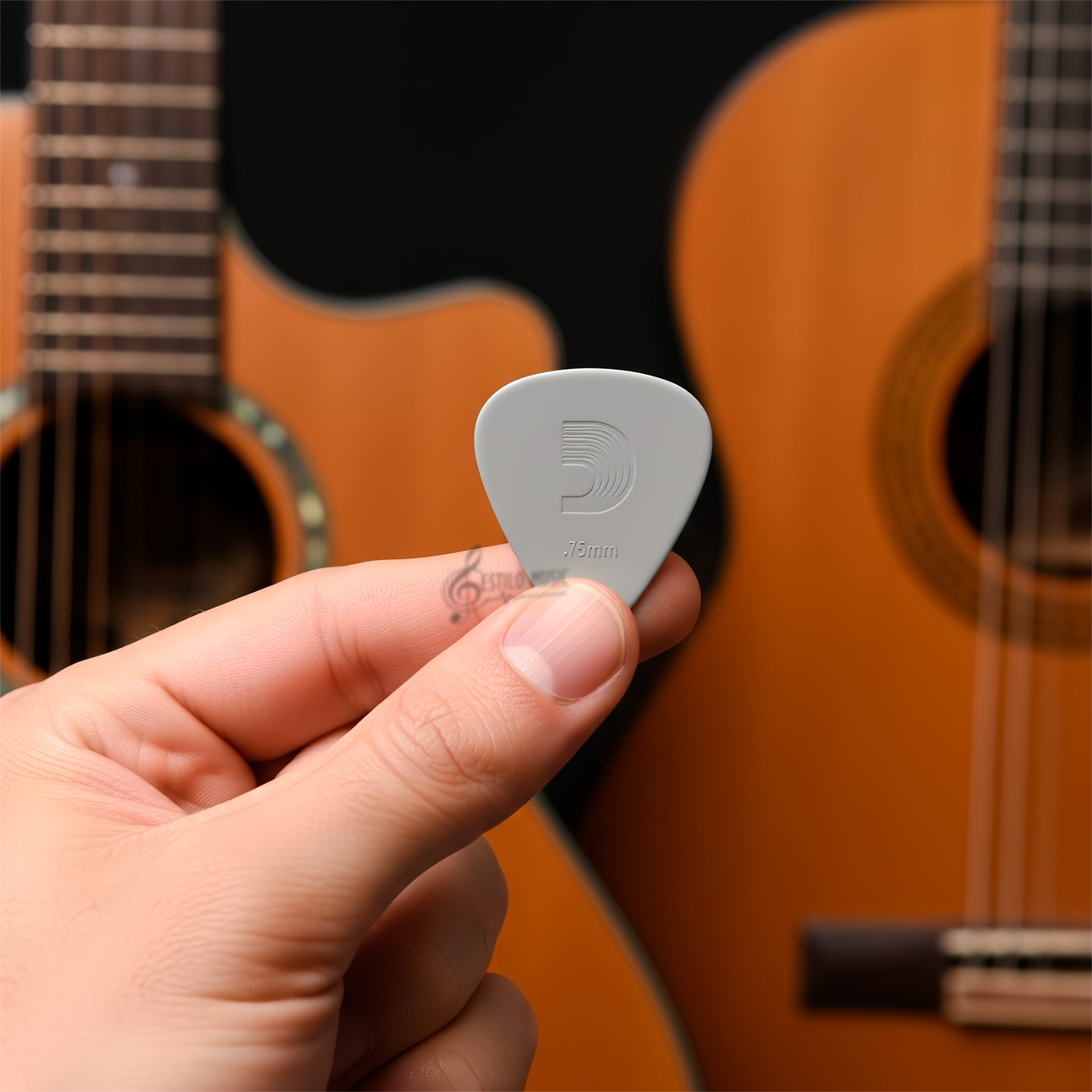 10 Plumillas Nyflex Daddario de nylon calibre 0.75 mm, paquete original con patrón de agarre, tono cálido y sensación flexible para guitarristas 1NFX4-10