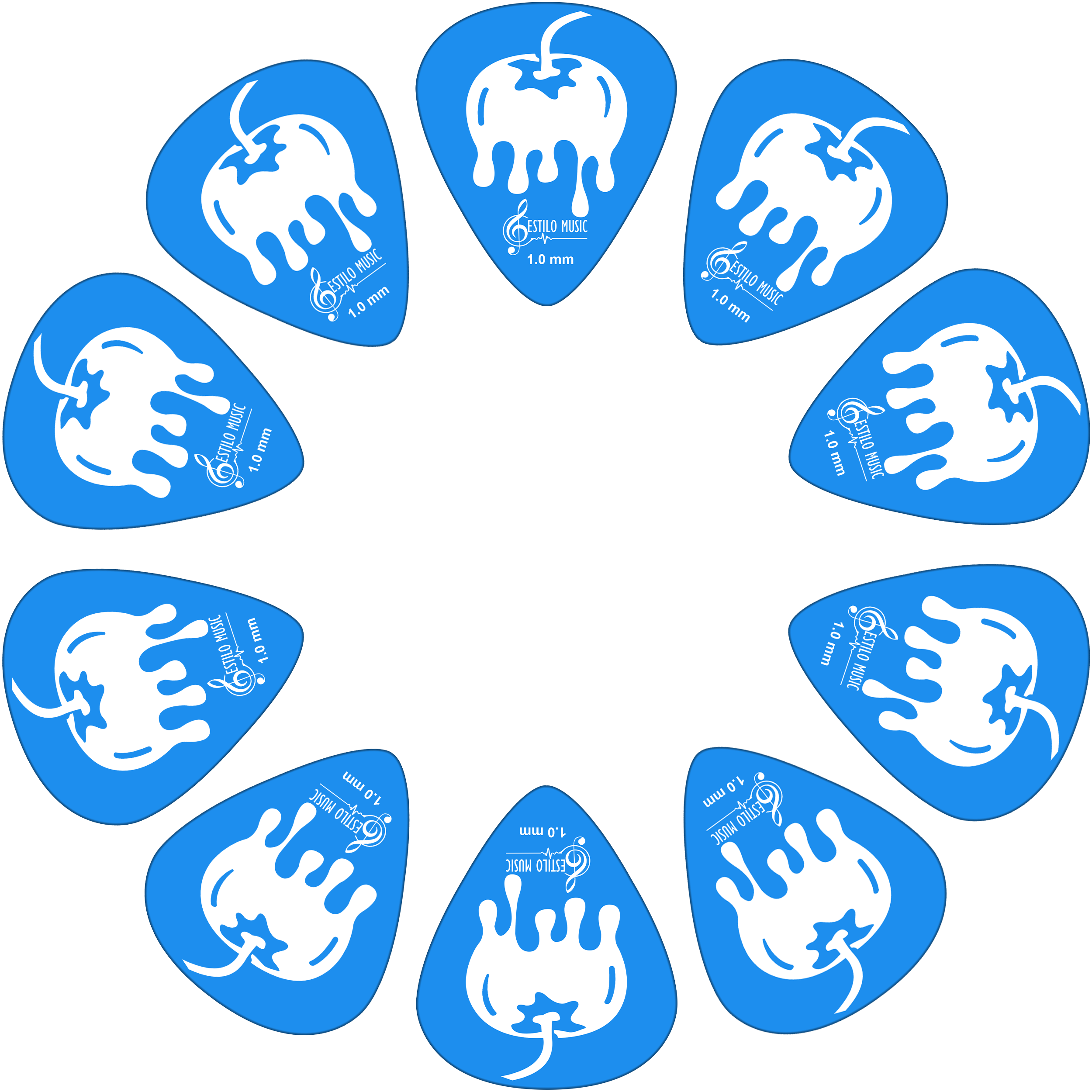 10 Púas para Guitarra Estilo Music Fruits Cherry modelo EM Fruits Cherry de Derlin, alta durabilidad, tono brillante y diseño coleccionable PF10