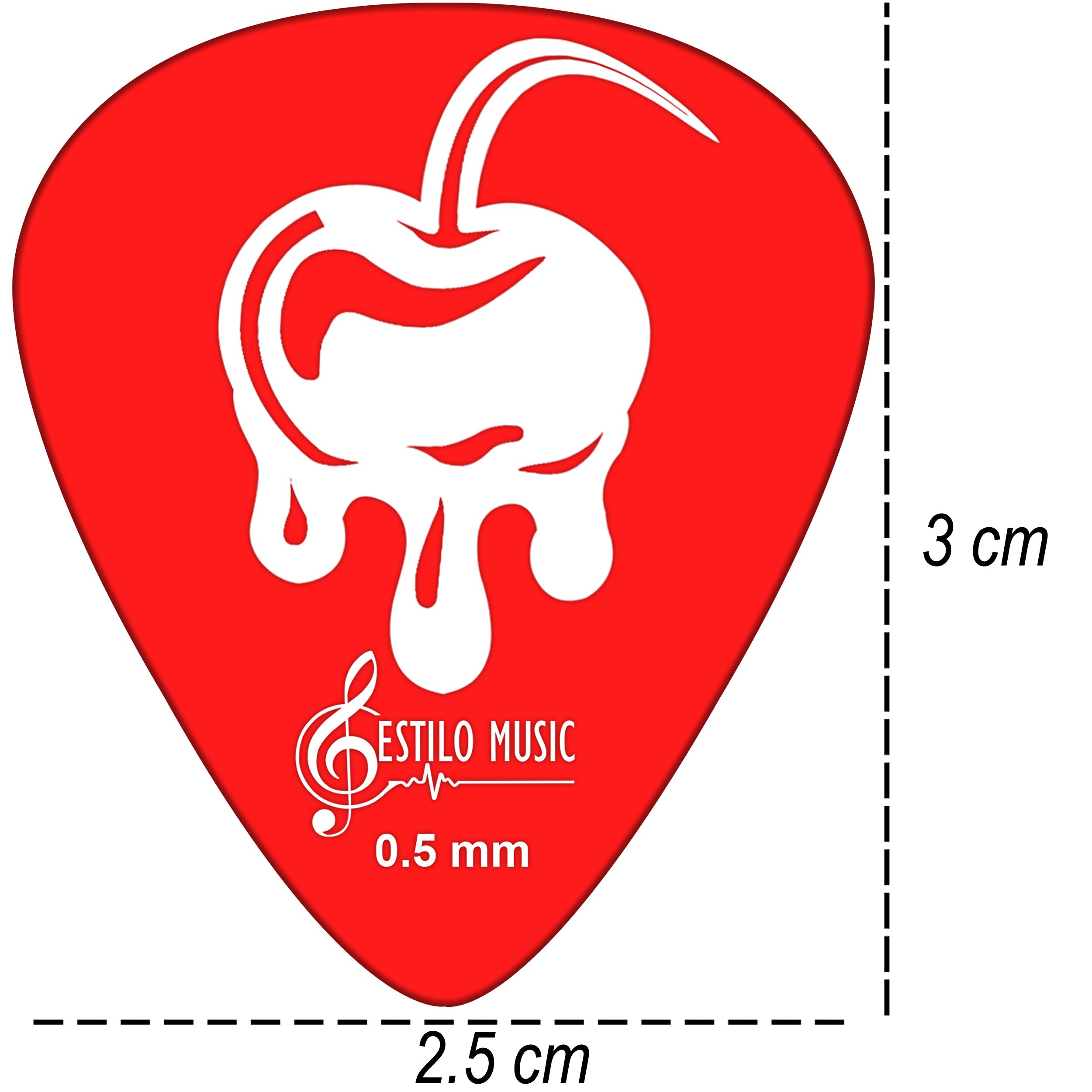 10 Púas para Guitarra Estilo Music Fruits Cherry modelo EM Fruits Cherry de Derlin, alta durabilidad, tono brillante y diseño coleccionable PF10