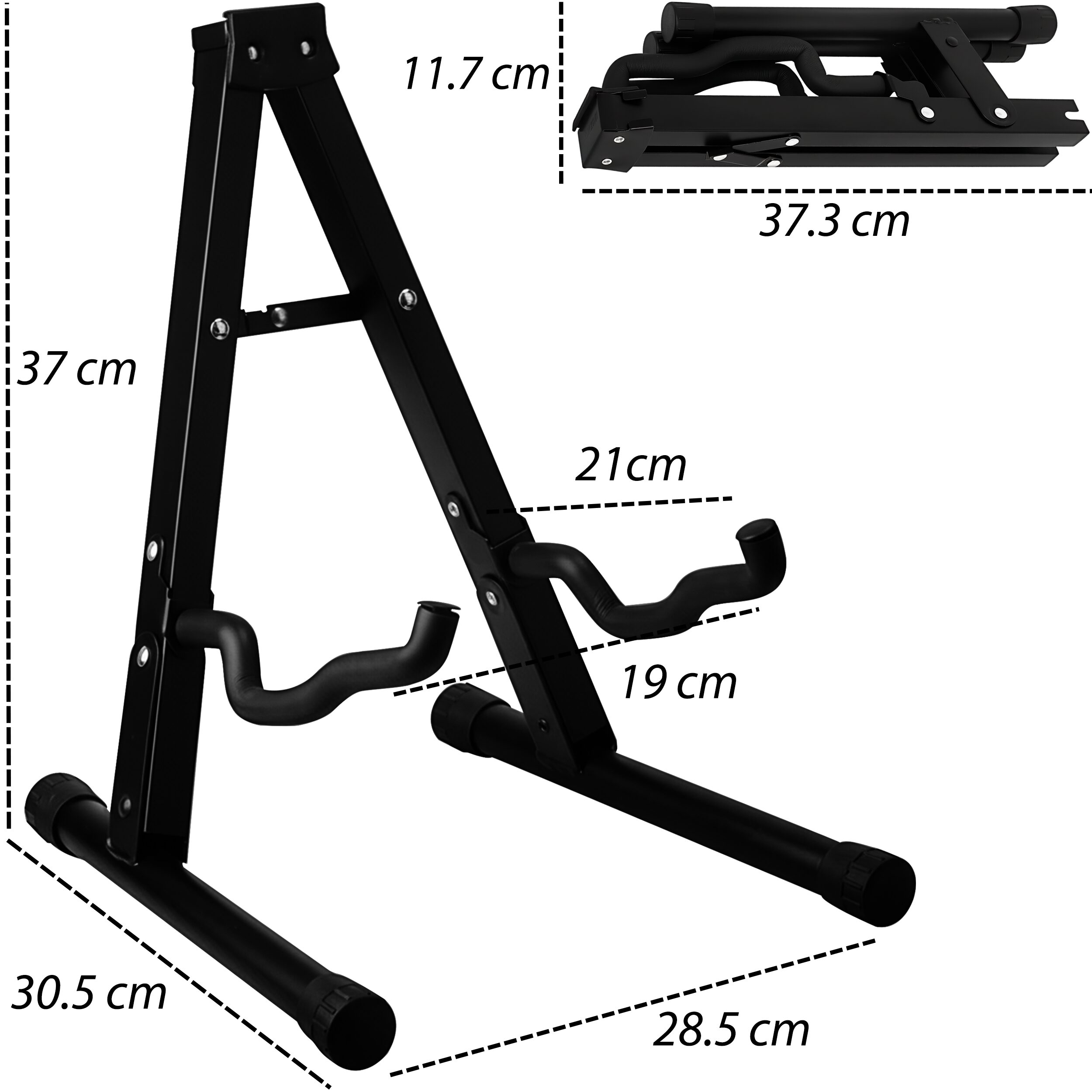 Base Soporte de Guitarra plegable metálica con recubrimiento de silicón antideslizante, diseño compacto para viaje, violin, bajo, guitarra electrica, bajoloche, banjo, mandolina RM44
