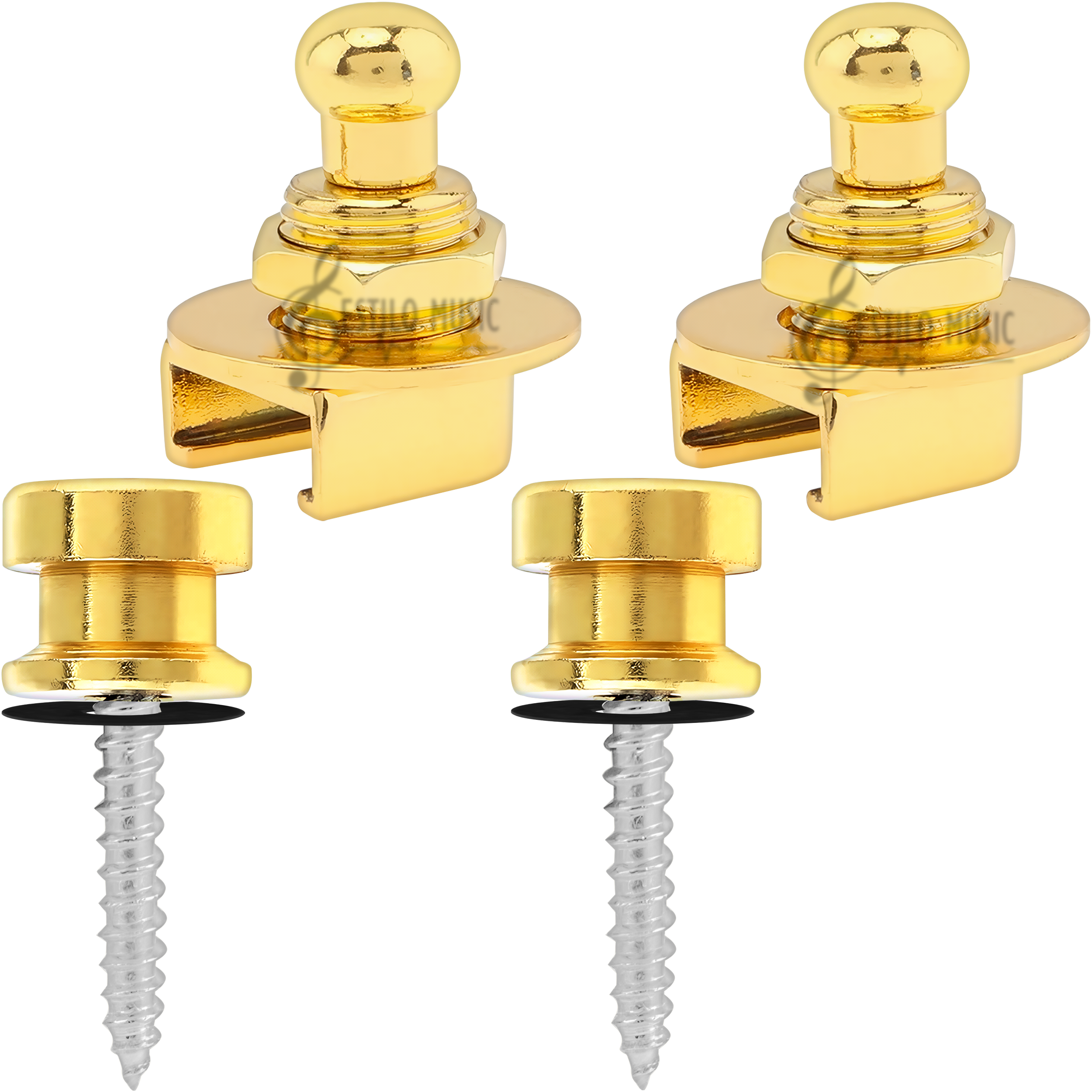 Botones metálicos desmontables para correa de guitarra acústica – set de dos, metal duradero y estilo elegante Juego de botones para correa strap desmontables, diseño metálico resistente para guitarra acústica TQPG Straplocks