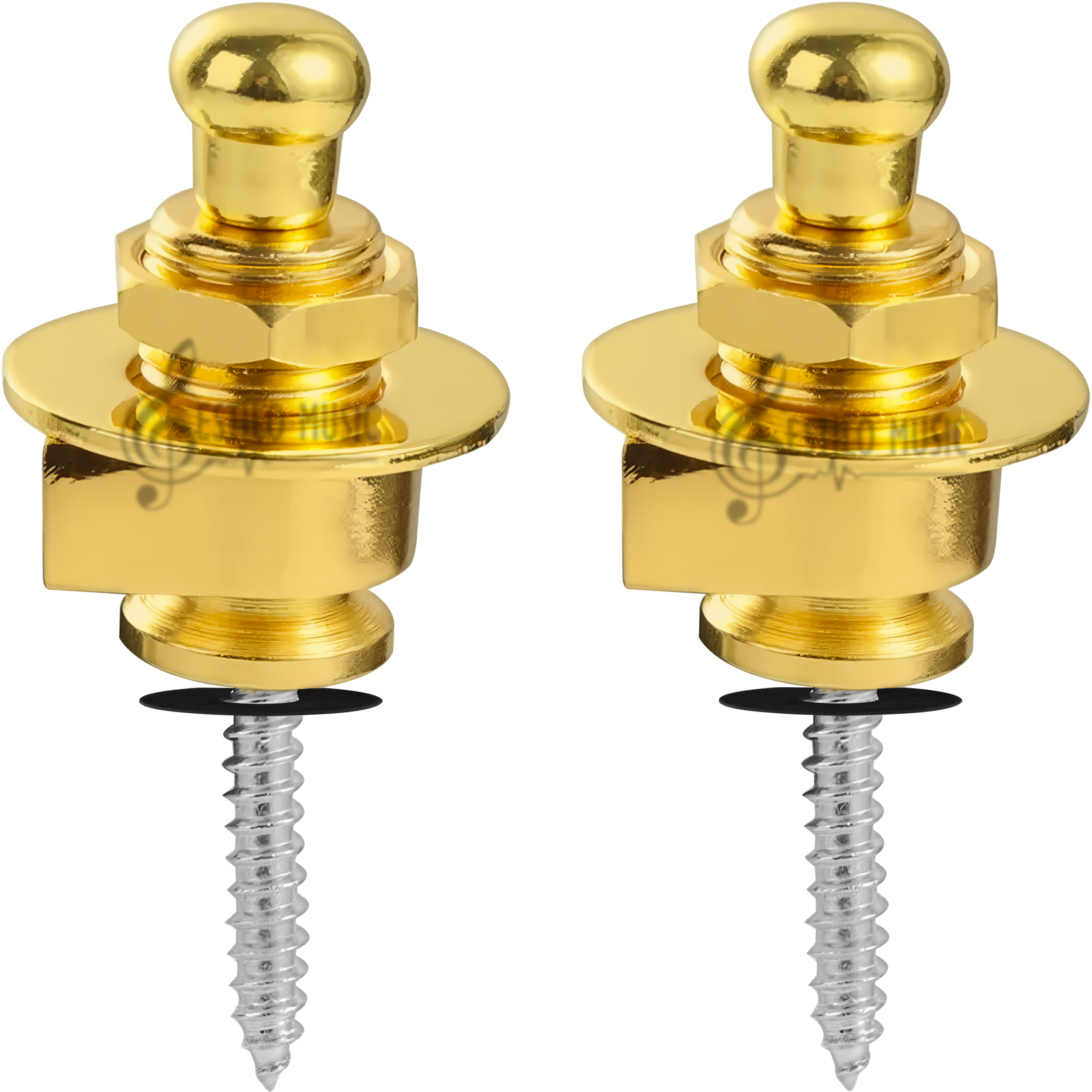 Botones metálicos desmontables para correa de guitarra acústica – set de dos, metal duradero y estilo elegante Juego de botones para correa strap desmontables, diseño metálico resistente para guitarra acústica TQPG Straplocks