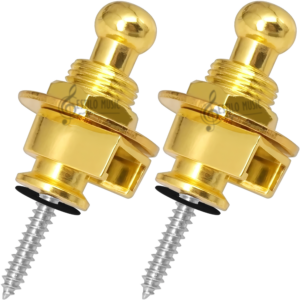 Botones metálicos desmontables para correa de guitarra acústica – set de dos, metal duradero y estilo elegante Juego de botones para correa strap desmontables, diseño metálico resistente para guitarra acústica TQPG Straplocks