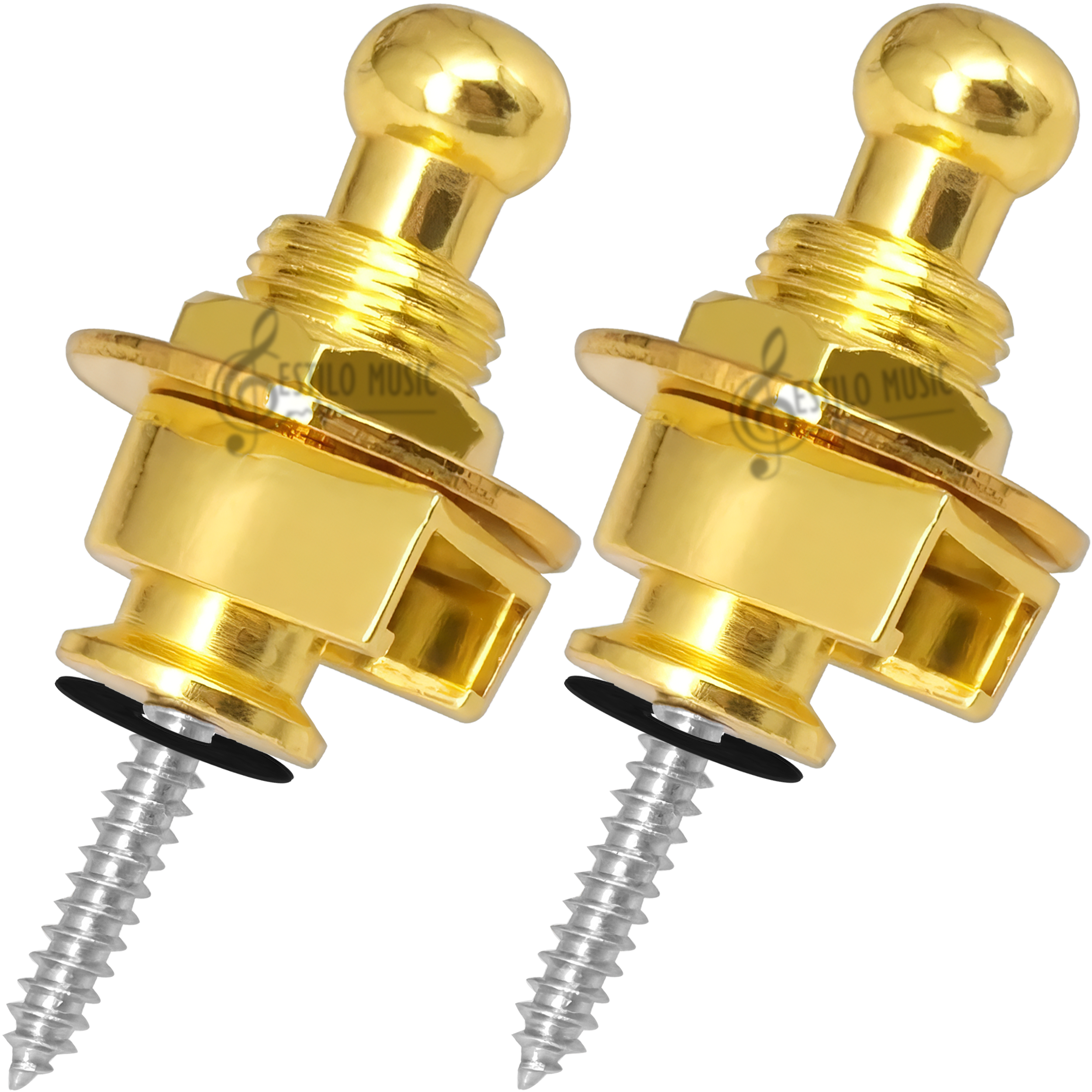 Botones metálicos desmontables para correa de guitarra acústica – set de dos, metal duradero y estilo elegante Juego de botones para correa strap desmontables, diseño metálico resistente para guitarra acústica TQPG Straplocks