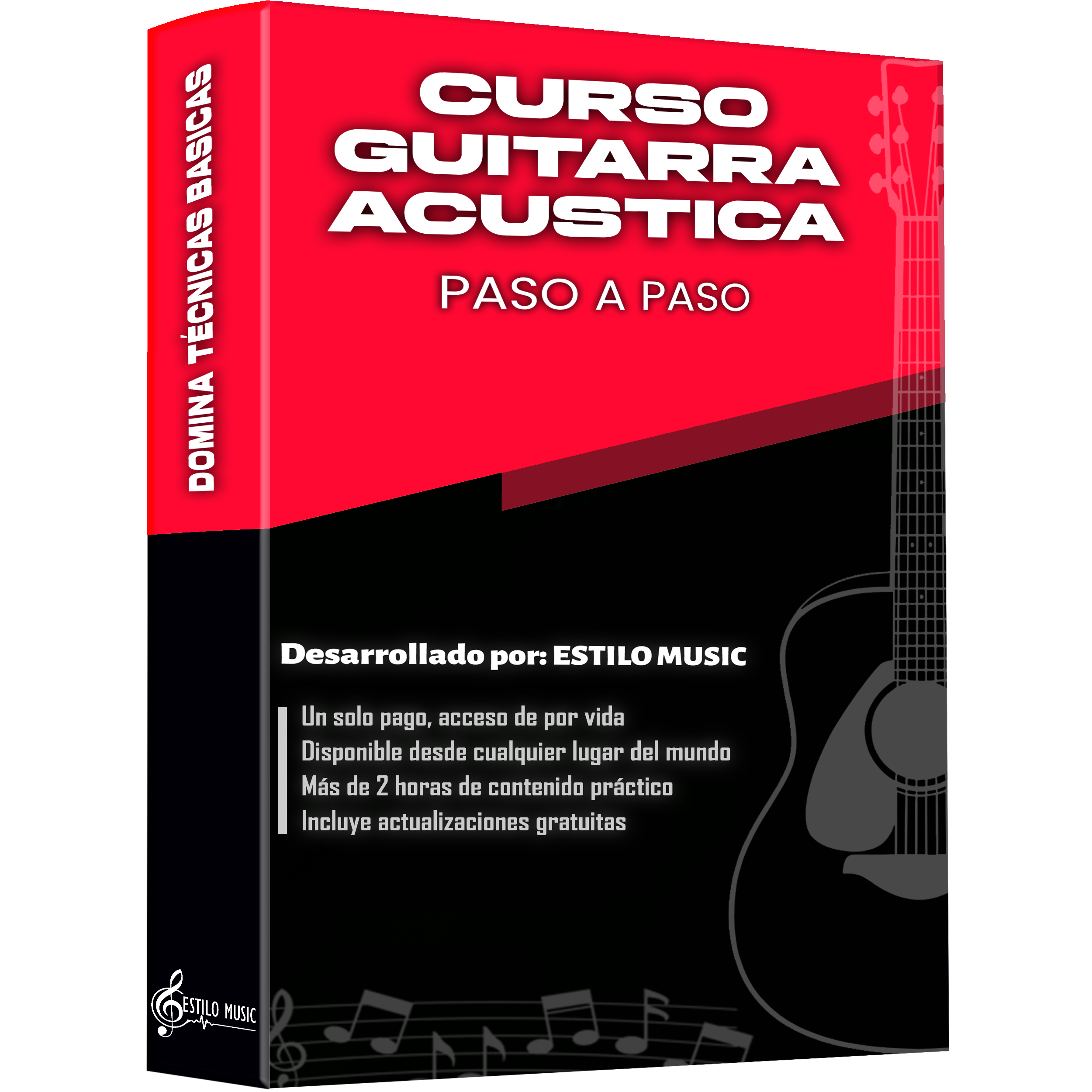 Curso Guitarra Acústica Estilo Music – aprende a tocar paso a paso desde cero con lecciones estructuradas y videos intuitivos CURS ACUSTICA
