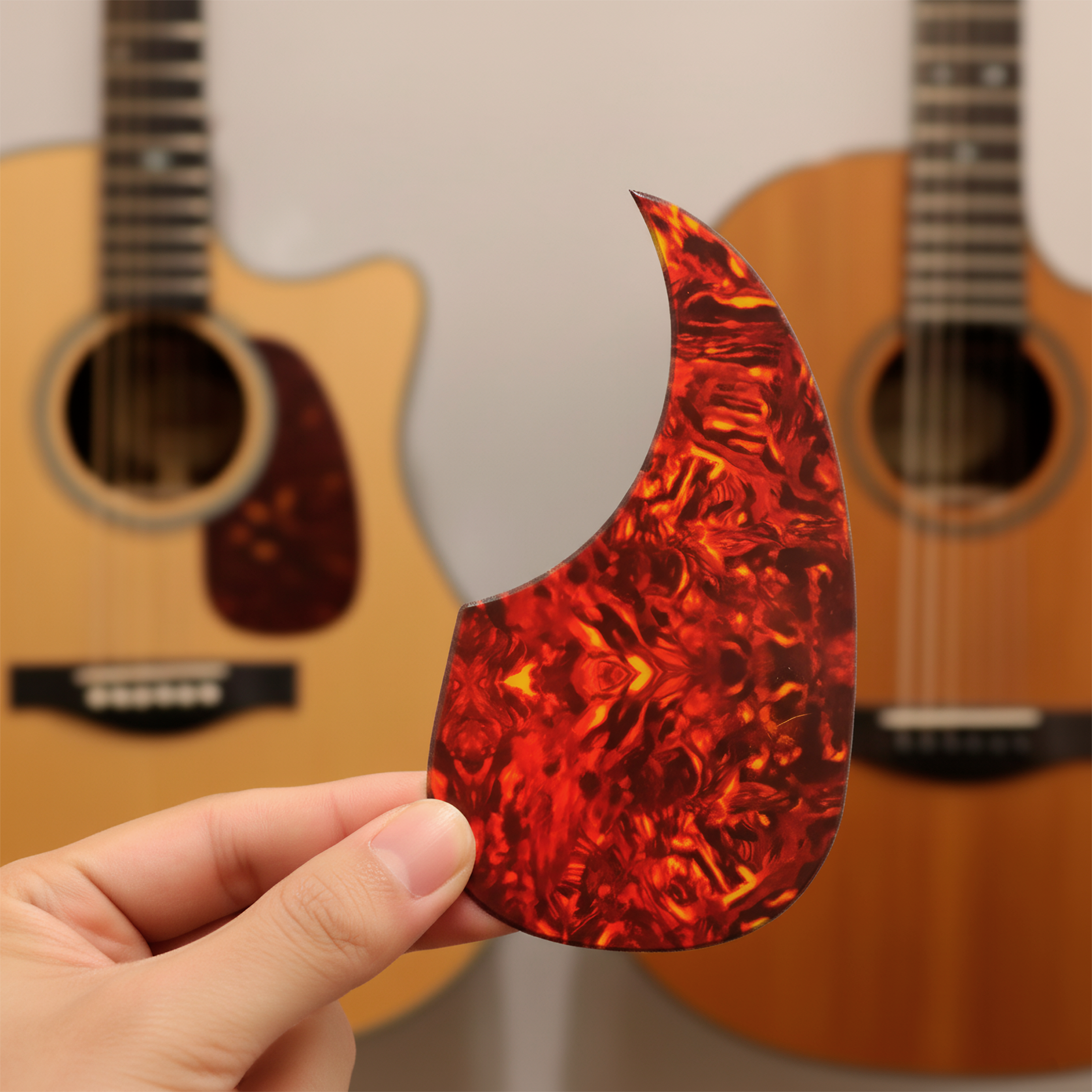 Golpeador de Guitarra Protector de PVC marca genérica para guitarra acústica, clásica y bajoloche, resistente a rayones con adhesivo fácil de instalar GPG10 E5