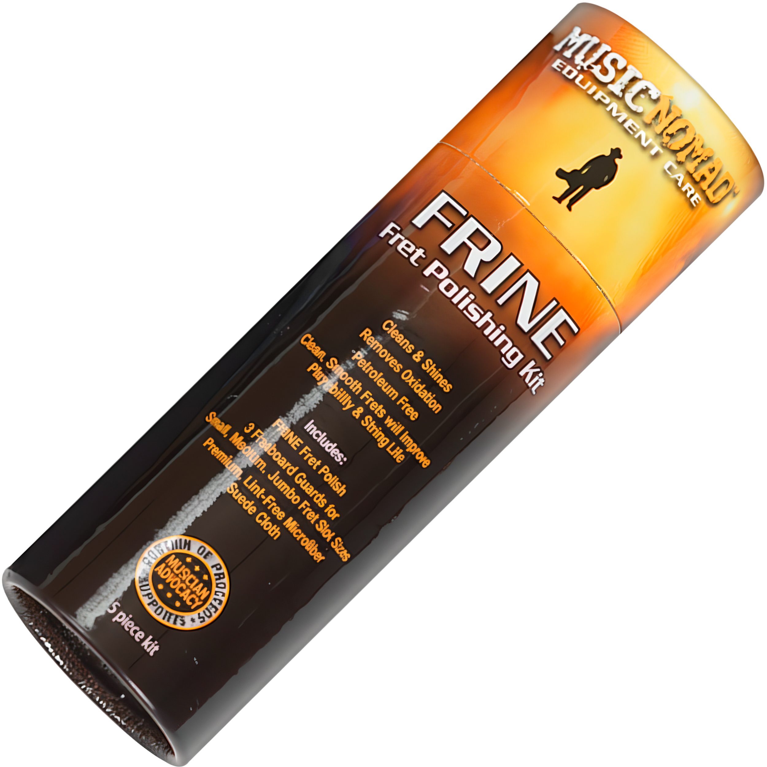 Limpiador de Trastes Guitarra MusicNomad FRINE MN124 – kit pulidor sin petróleo con guardas para diapasón y paño de microfibra