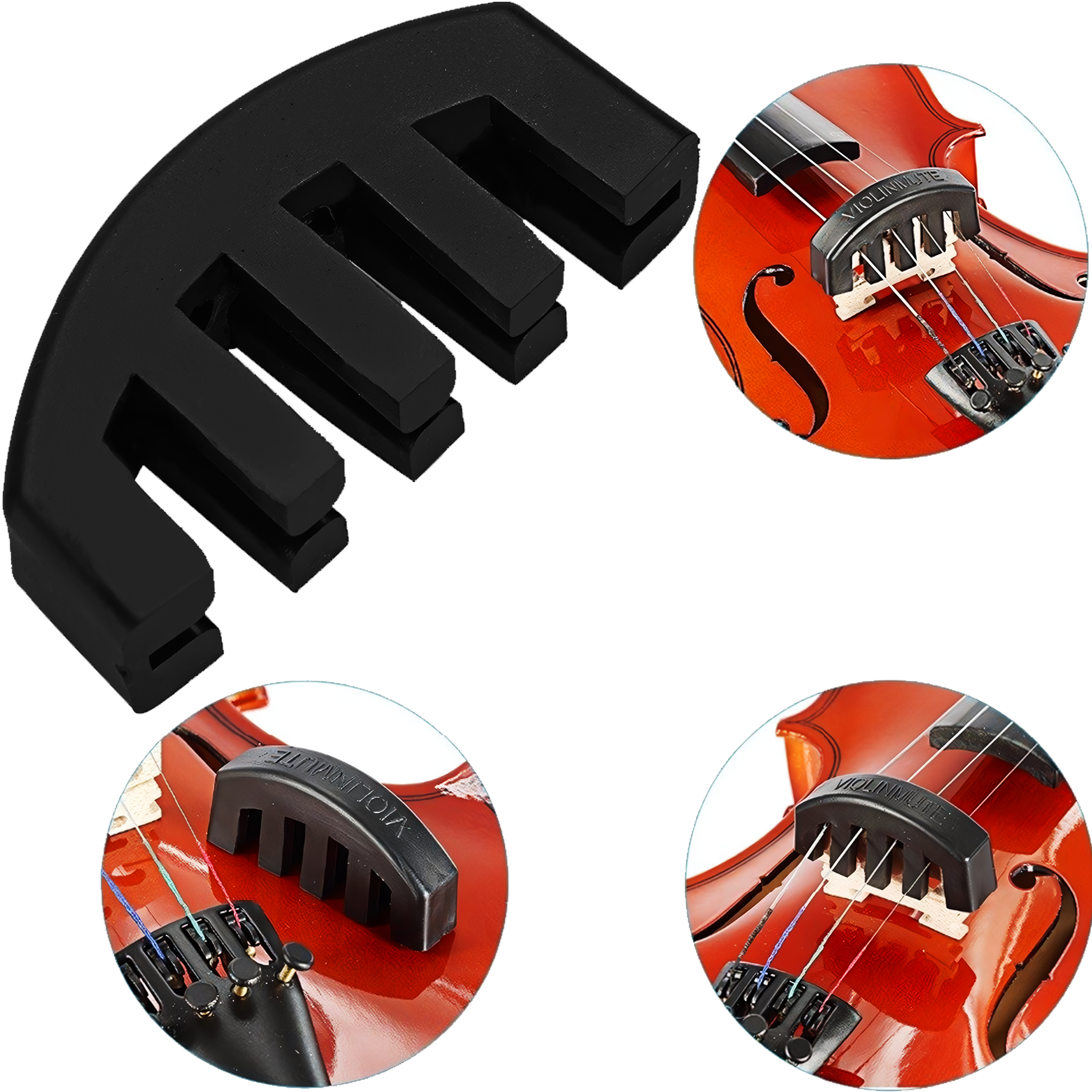 Muteador Violin Fretwrap silenciador para violín 4/4 y 3/4, material suave sin dañar cuerdas