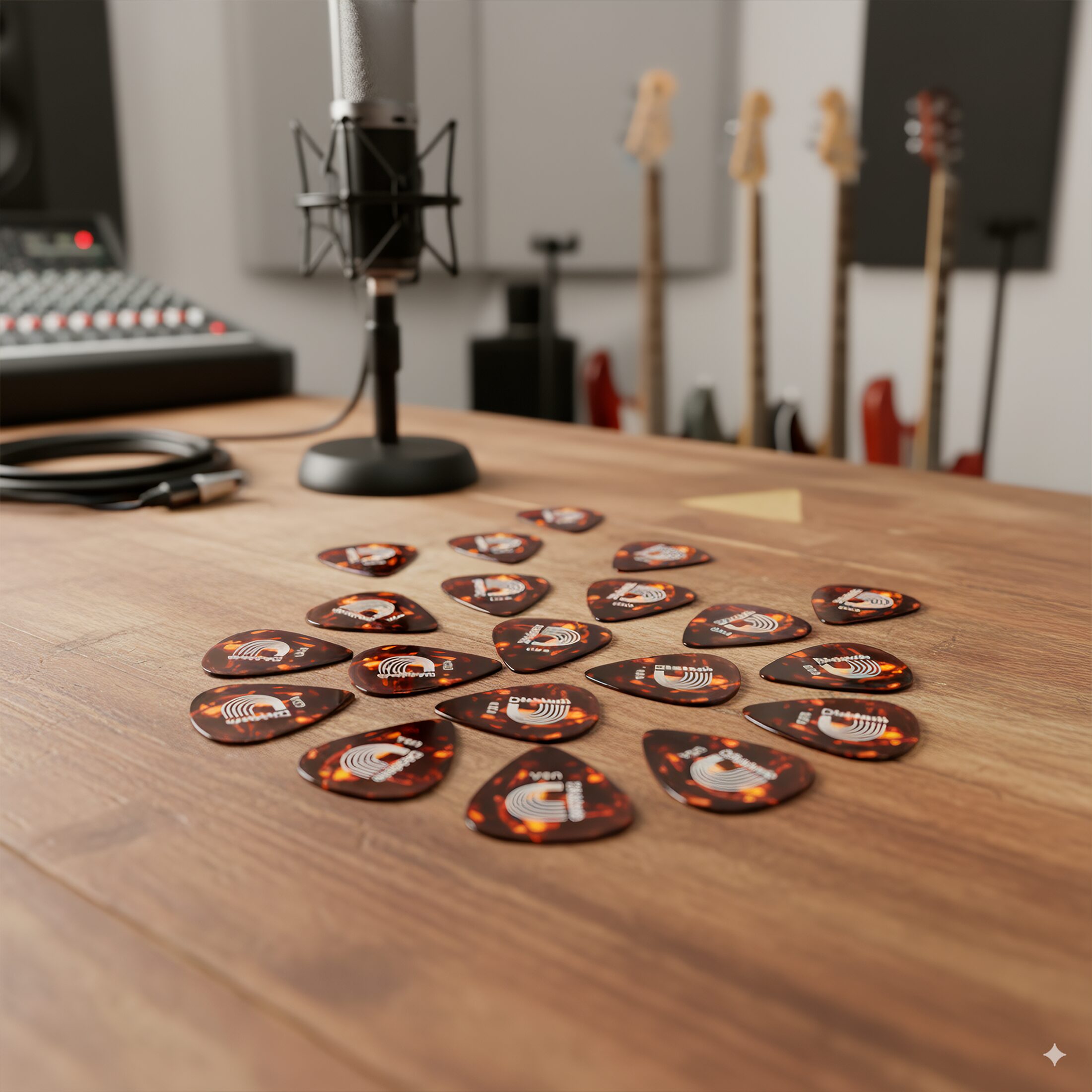 Puas Celuloide Daddario Planet Waves, paquete de 10 púas guitarra, diseño concha natural, calibre grueso 1mm, 0.5mm, 0.7mm, tono cálido y tacto cómodo - 1CSH6-10 1CSH4-10 1CSH2-10