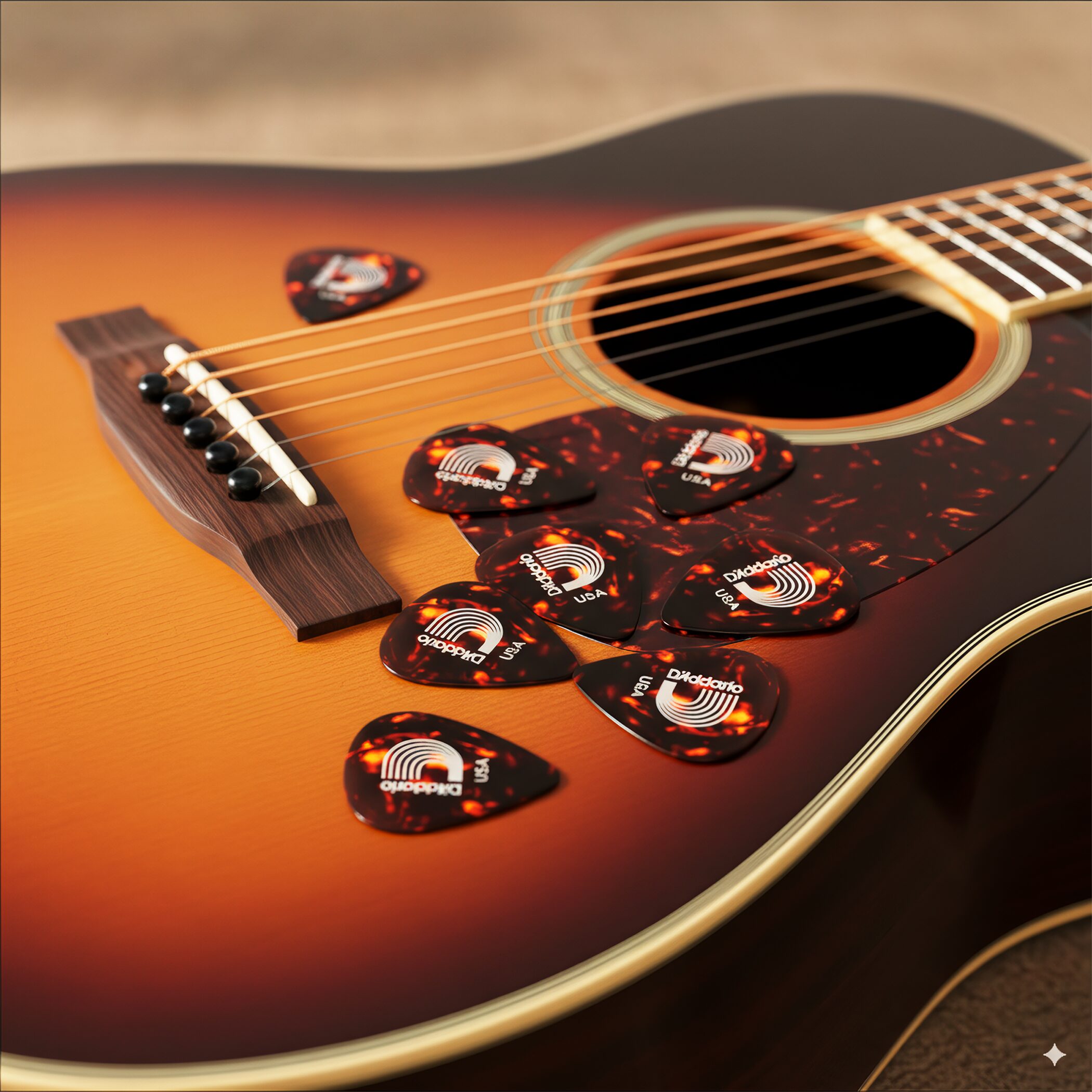 Puas Celuloide Daddario Planet Waves, paquete de 10 púas guitarra, diseño concha natural, calibre grueso 1mm, 0.5mm, 0.7mm, tono cálido y tacto cómodo - 1CSH6-10 1CSH4-10 1CSH2-10