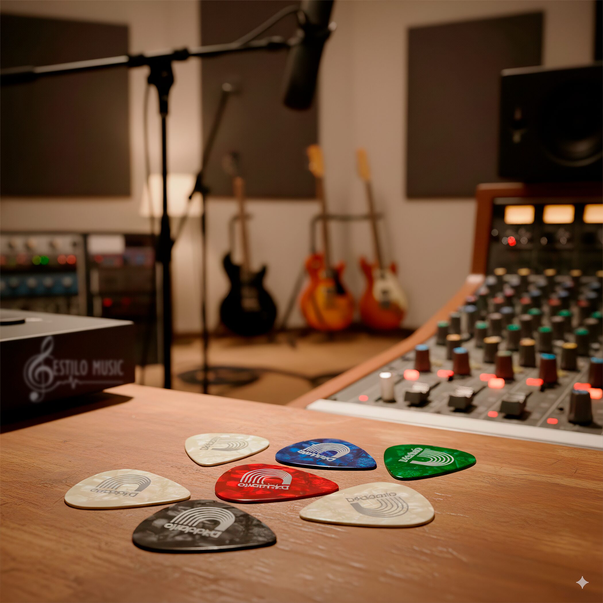 Puas Daddario Celuloide 0.50 mm set de 10 piezas – material celuloide de alta calidad para guitarra, strumming y plumillas Planet waves bajo, acustica, electrica - 1CAP2