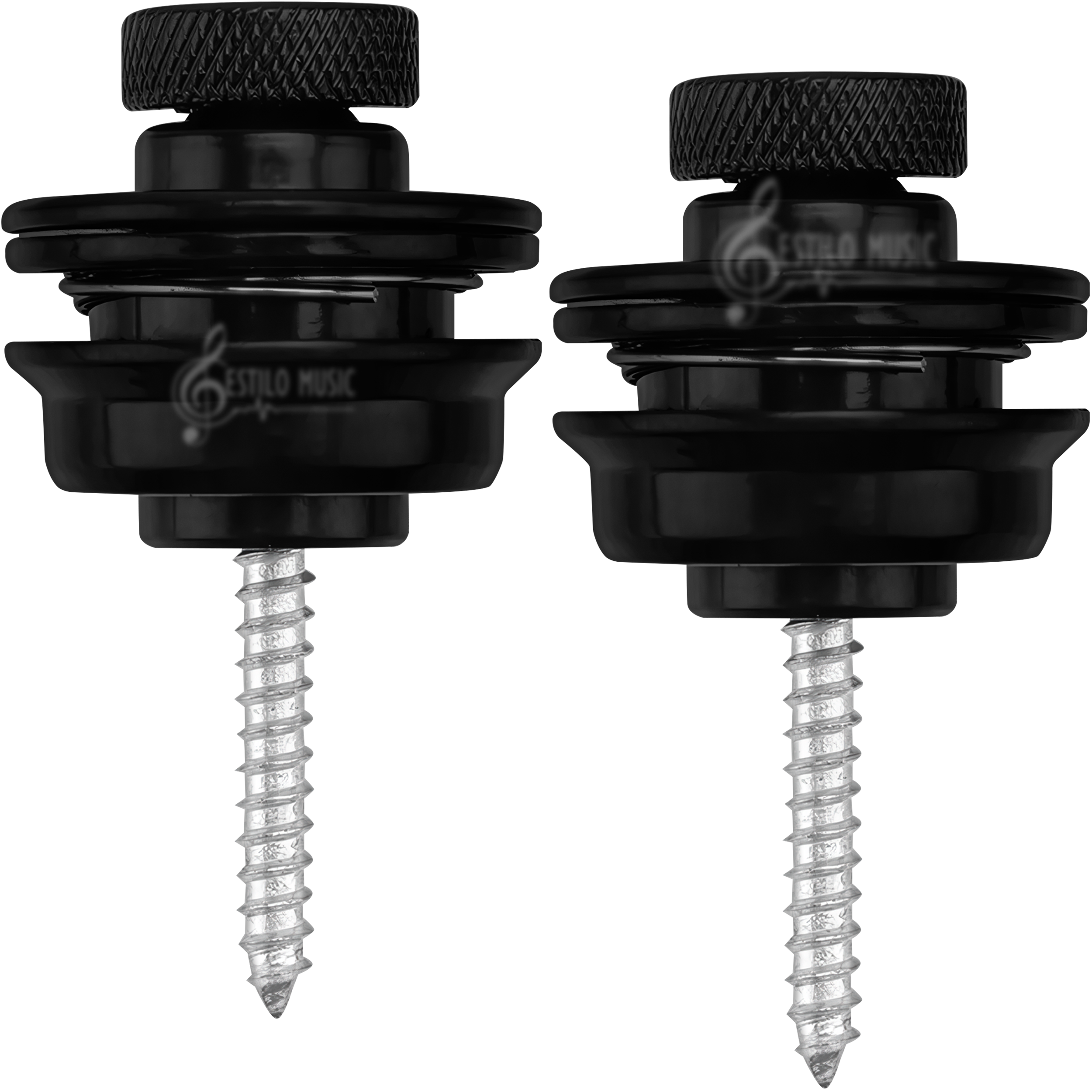 Botones metálicos desmontables para correa de guitarra acústica – set de dos, metal duradero y estilo elegante Juego de botones para correa strap desmontables, diseño metálico resistente para guitarra acústica TBDK Straplocks