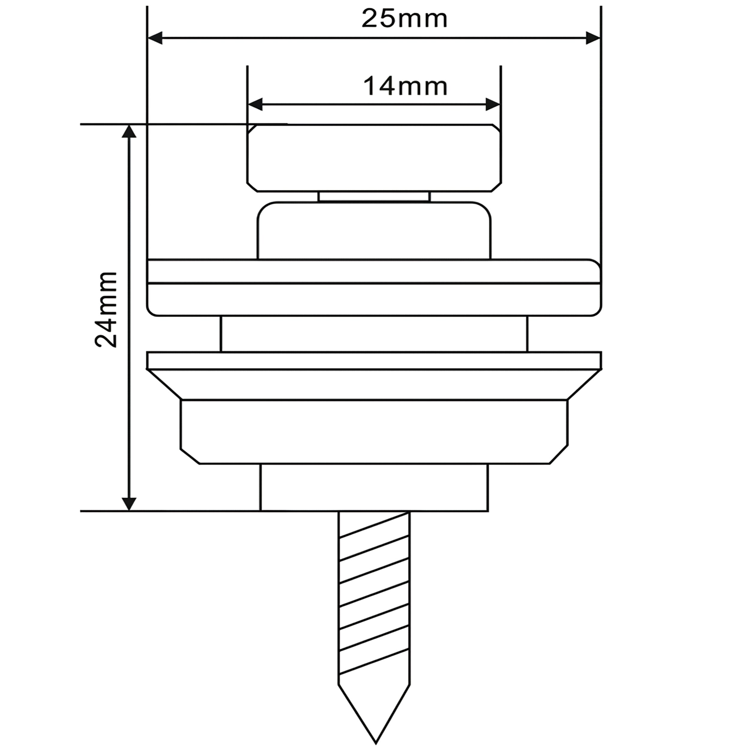 Botones metálicos desmontables para correa de guitarra acústica – set de dos, metal duradero y estilo elegante Juego de botones para correa strap desmontables, diseño metálico resistente para guitarra acústica TBDK Straplocks