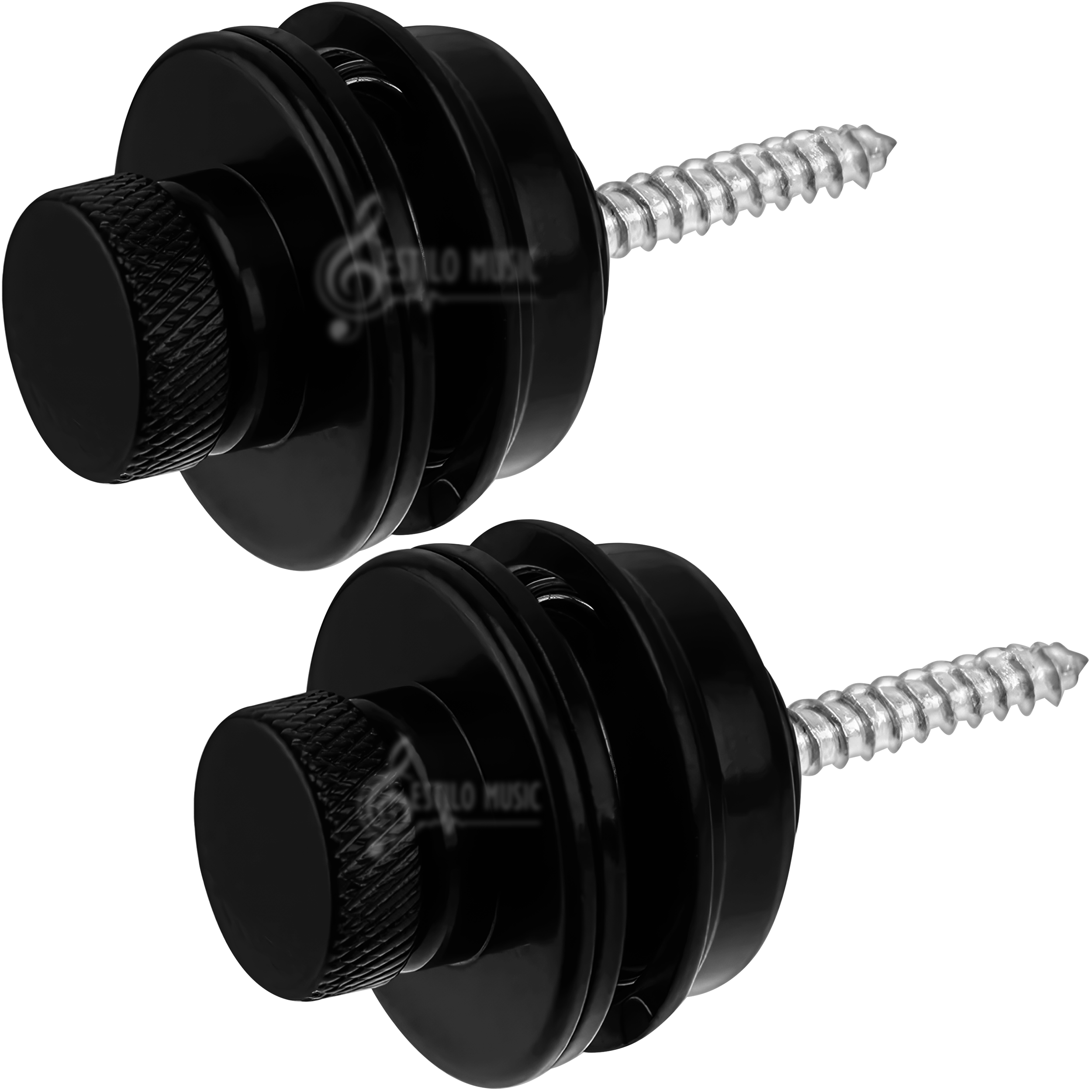 Botones metálicos desmontables para correa de guitarra acústica – set de dos, metal duradero y estilo elegante Juego de botones para correa strap desmontables, diseño metálico resistente para guitarra acústica TBDK Straplocks