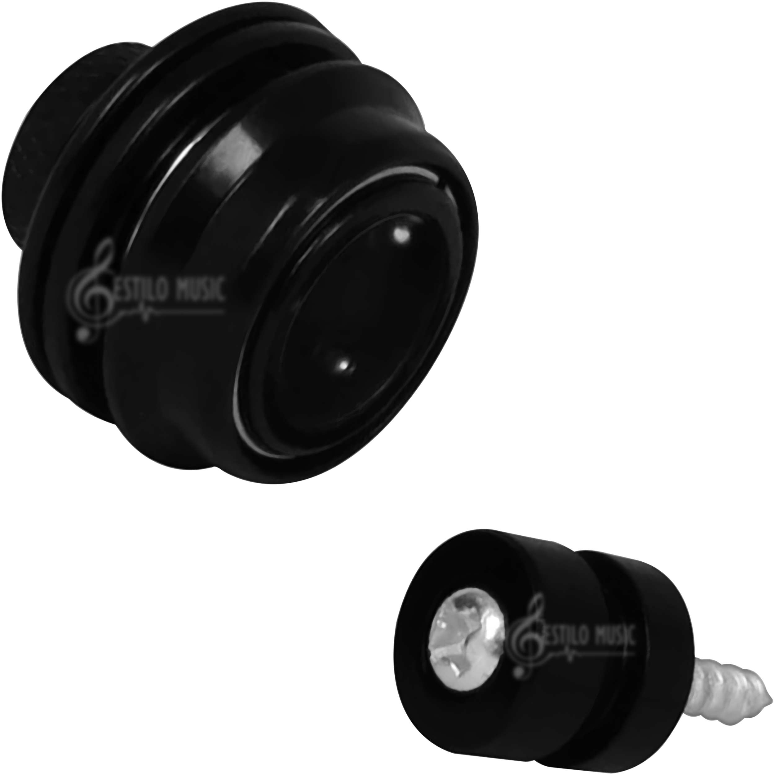 Botones metálicos desmontables para correa de guitarra acústica – set de dos, metal duradero y estilo elegante Juego de botones para correa strap desmontables, diseño metálico resistente para guitarra acústica TBDK Straplocks