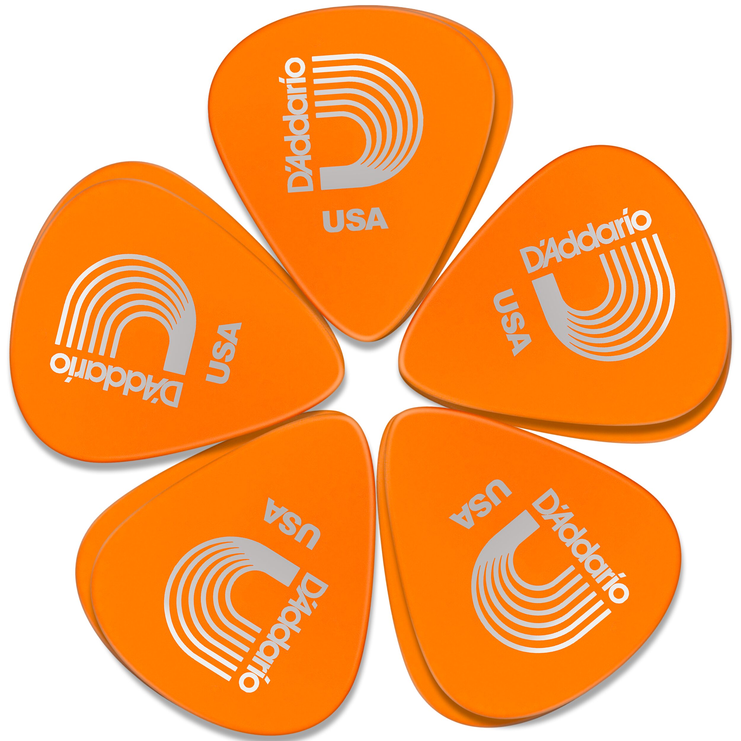 Puas Daddario Duralin 10-pack de 0.60 mm, set de plumillas anaranjadas Planet Waves Derlin, alta durabilidad y precisión 6DOR2-10