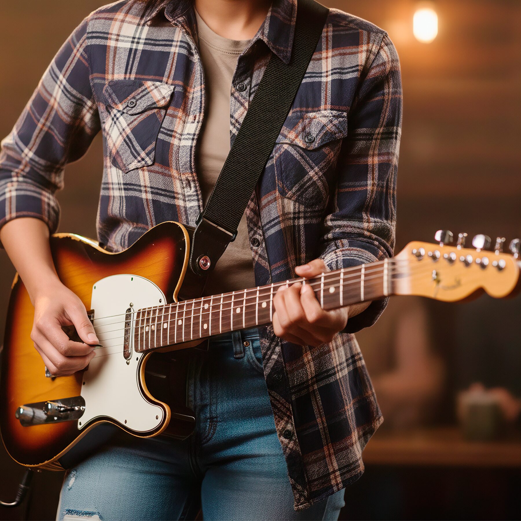 Tali Correa de Guitarra Planet Waves polipropileno negro ajustable resistente y duradero marca daddario negro, bajo guitarra electrica bajoloche - PWS100