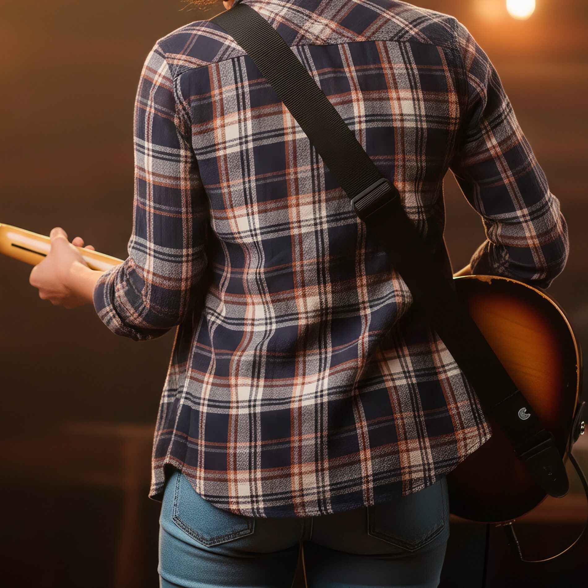 Tali Correa de Guitarra Planet Waves polipropileno negro ajustable resistente y duradero marca daddario negro, bajo guitarra electrica bajoloche - PWS100