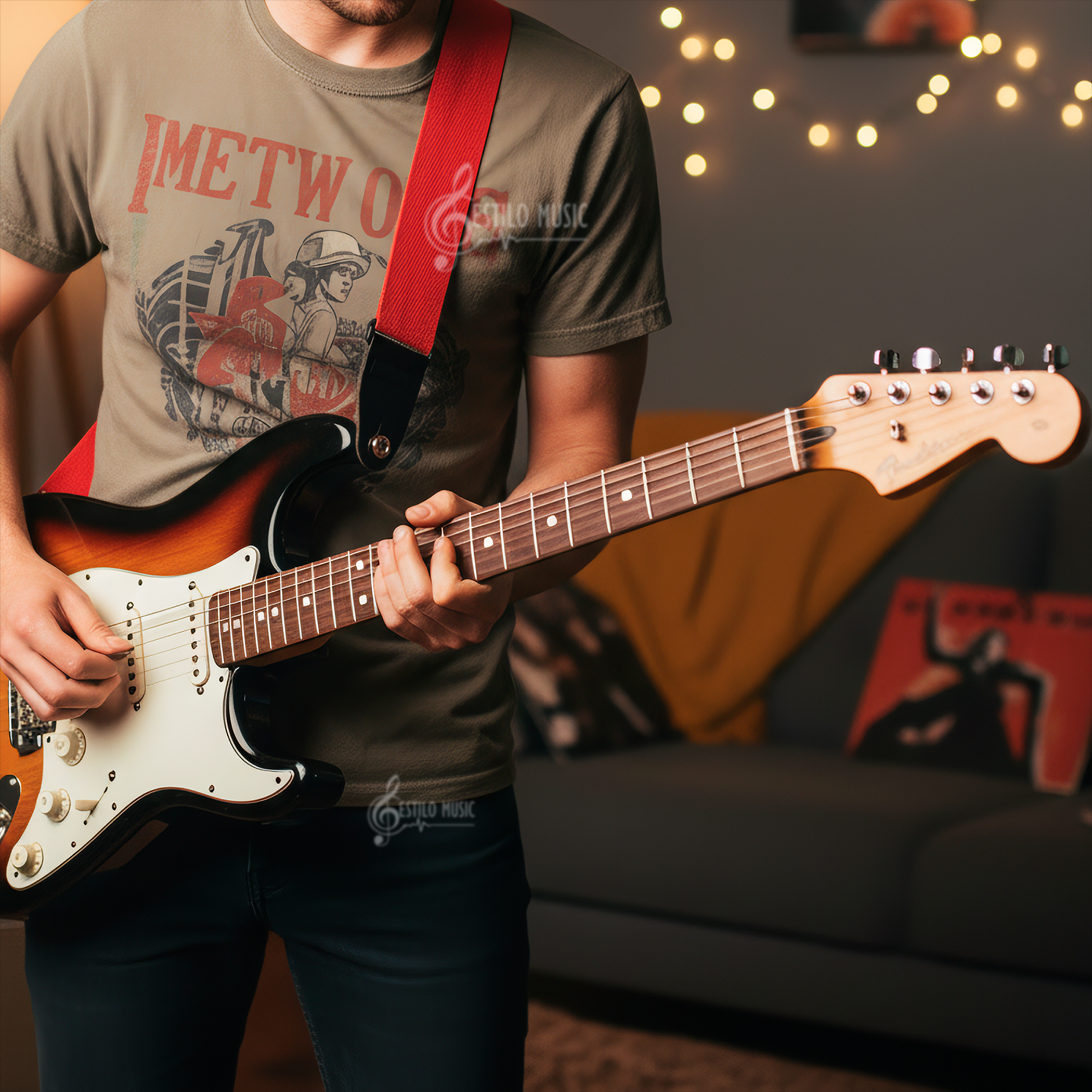 Tali Correa de Guitarra Planet Waves polipropileno negro ajustable resistente y duradero marca daddario rojo, bajo guitarra electrica bajoloche - PWS101