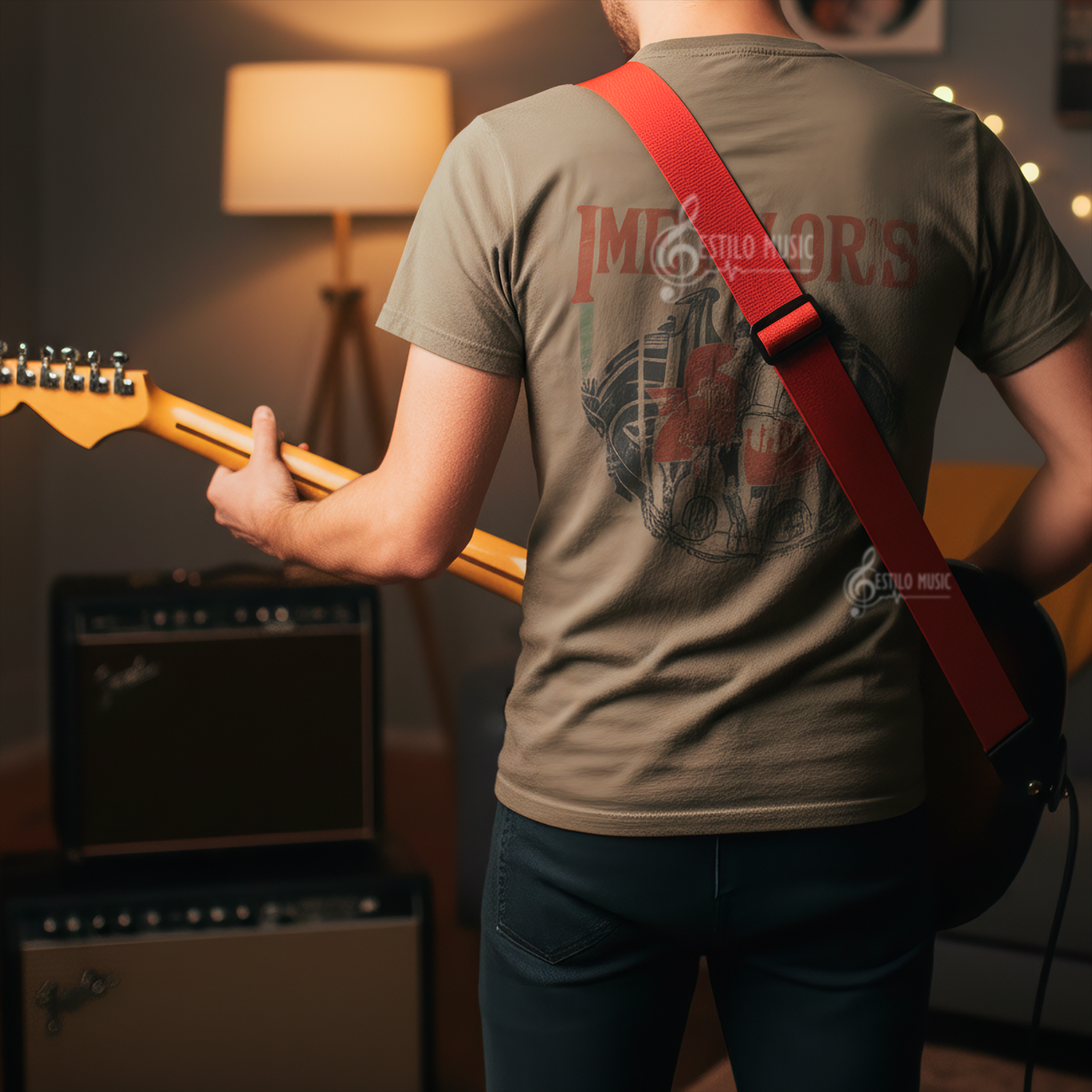 Tali Correa de Guitarra Planet Waves polipropileno negro ajustable resistente y duradero marca daddario rojo, bajo guitarra electrica bajoloche - PWS101