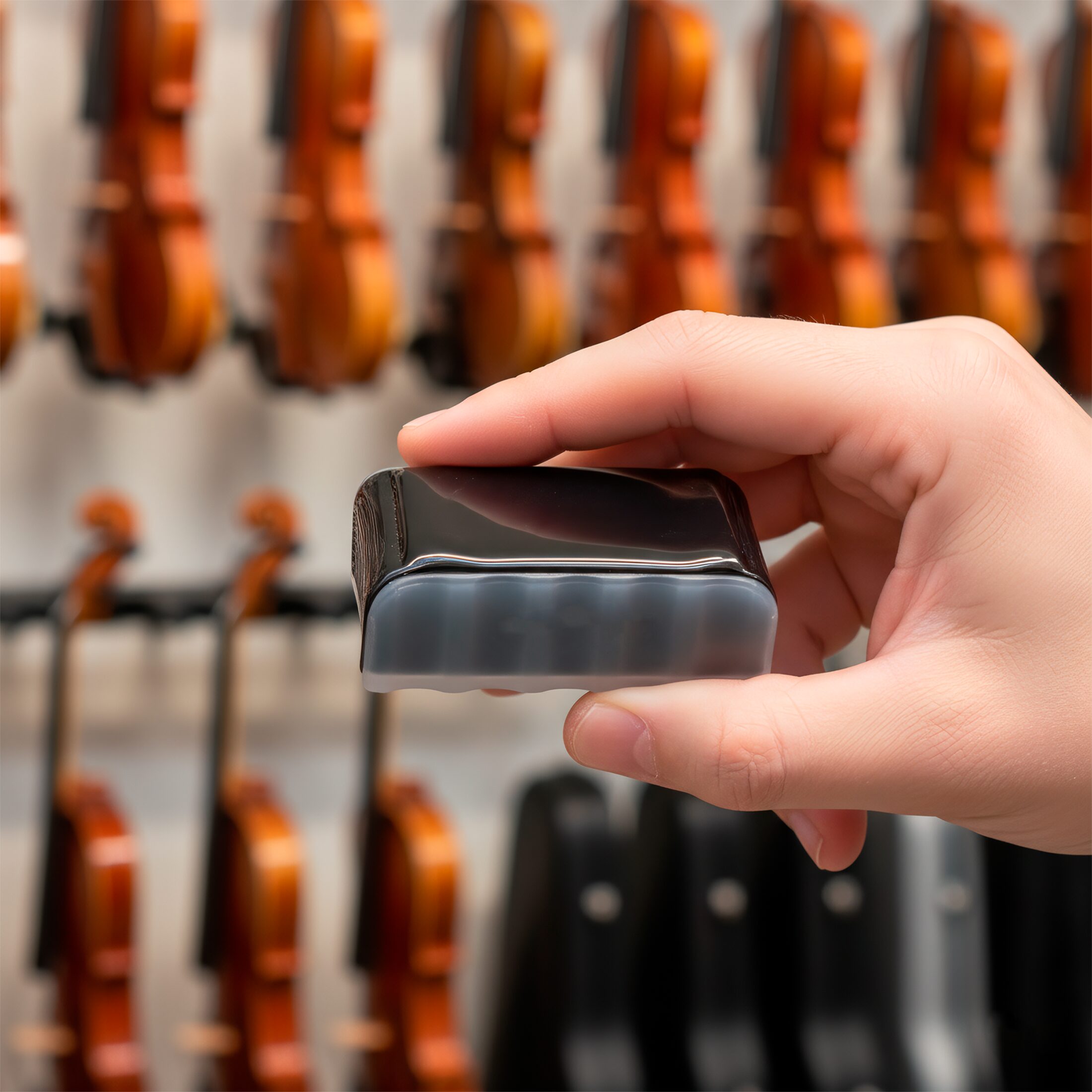 Brea Violin VR300 Daddario resina natural oscura con canal plástico para agarre fácil, ideal para crin o pelo sintético, fabricada en USA