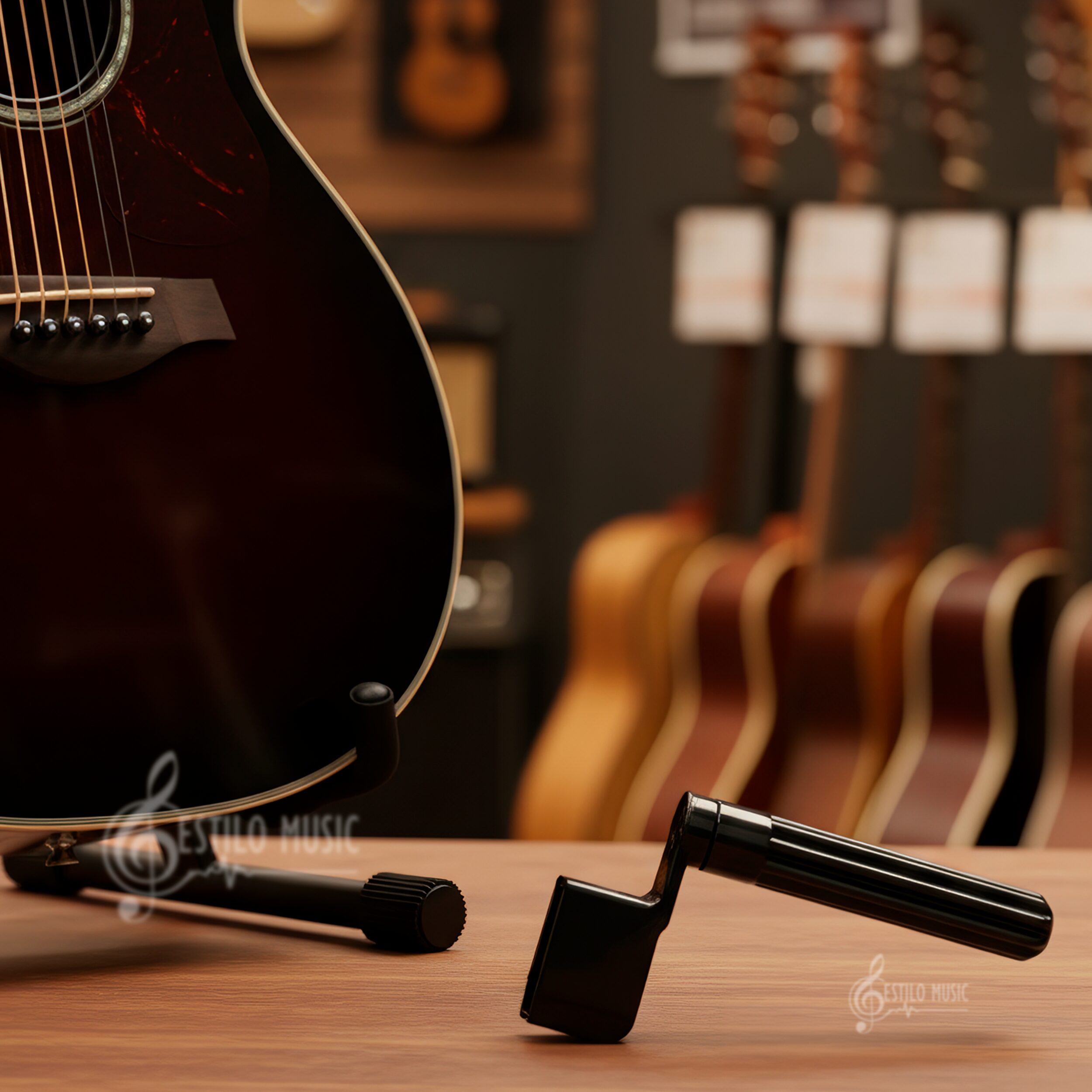 Bobinadora de Cuerdas Maxtone de plástico para guitarra acústica y eléctrica con función para enrollar y aflojar cuerdas - GW15 NEGRO