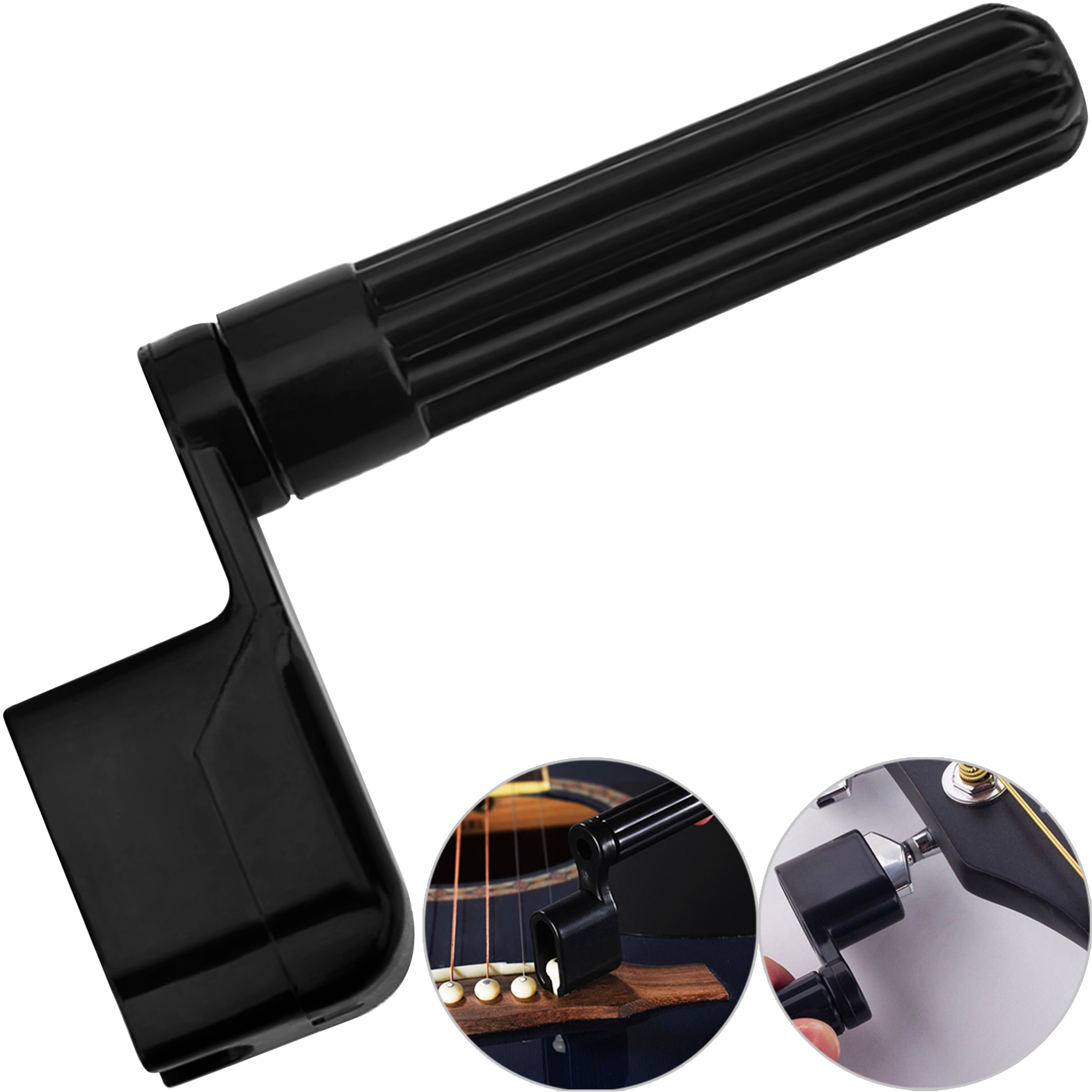 Bobinadora de Cuerdas Maxtone de plástico para guitarra acústica y eléctrica con función para enrollar y aflojar cuerdas - GW15 NEGRO
