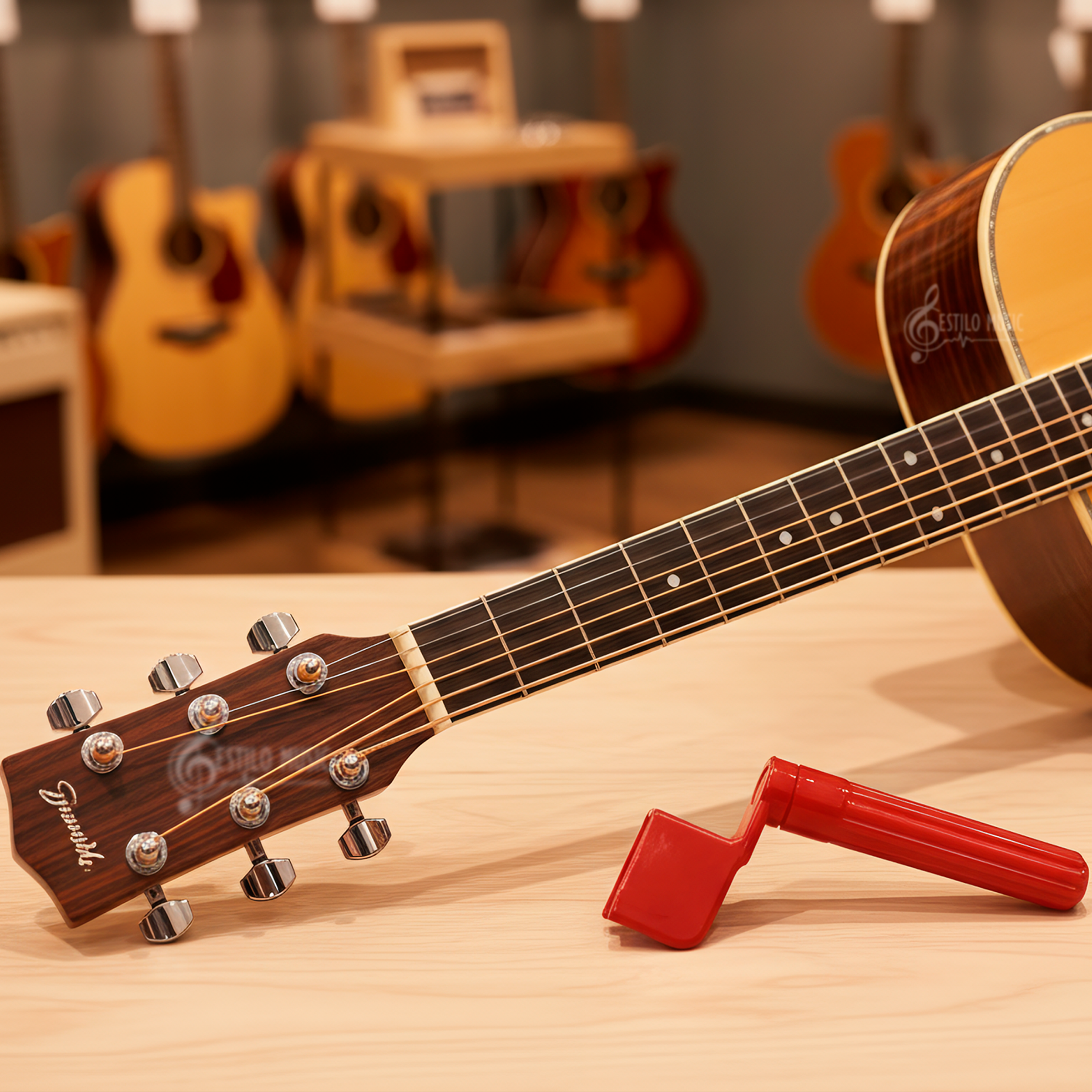 Bobinadora de Cuerdas Maxtone de plástico para guitarra acústica y eléctrica con función para enrollar y aflojar cuerdas - GW15 ROJO