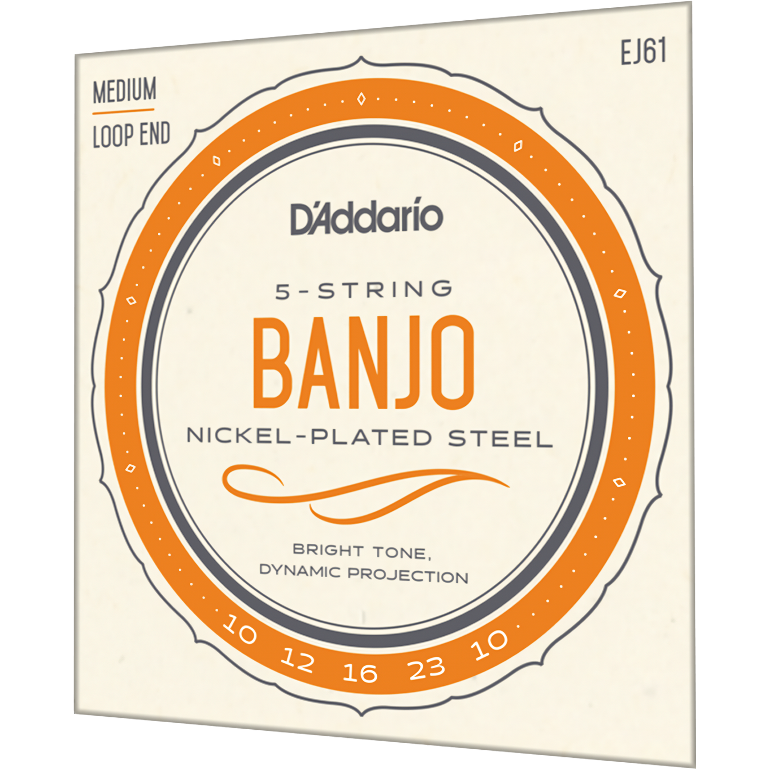 Cuerdas Banjo EJ61 Daddario juego para banjo de 5 cuerdas con acero niquelado y tono brillante. Juego de Cuerdas Banjo Daddario modelo EJ-61 con construcción loopend para ajuste universal EJ61