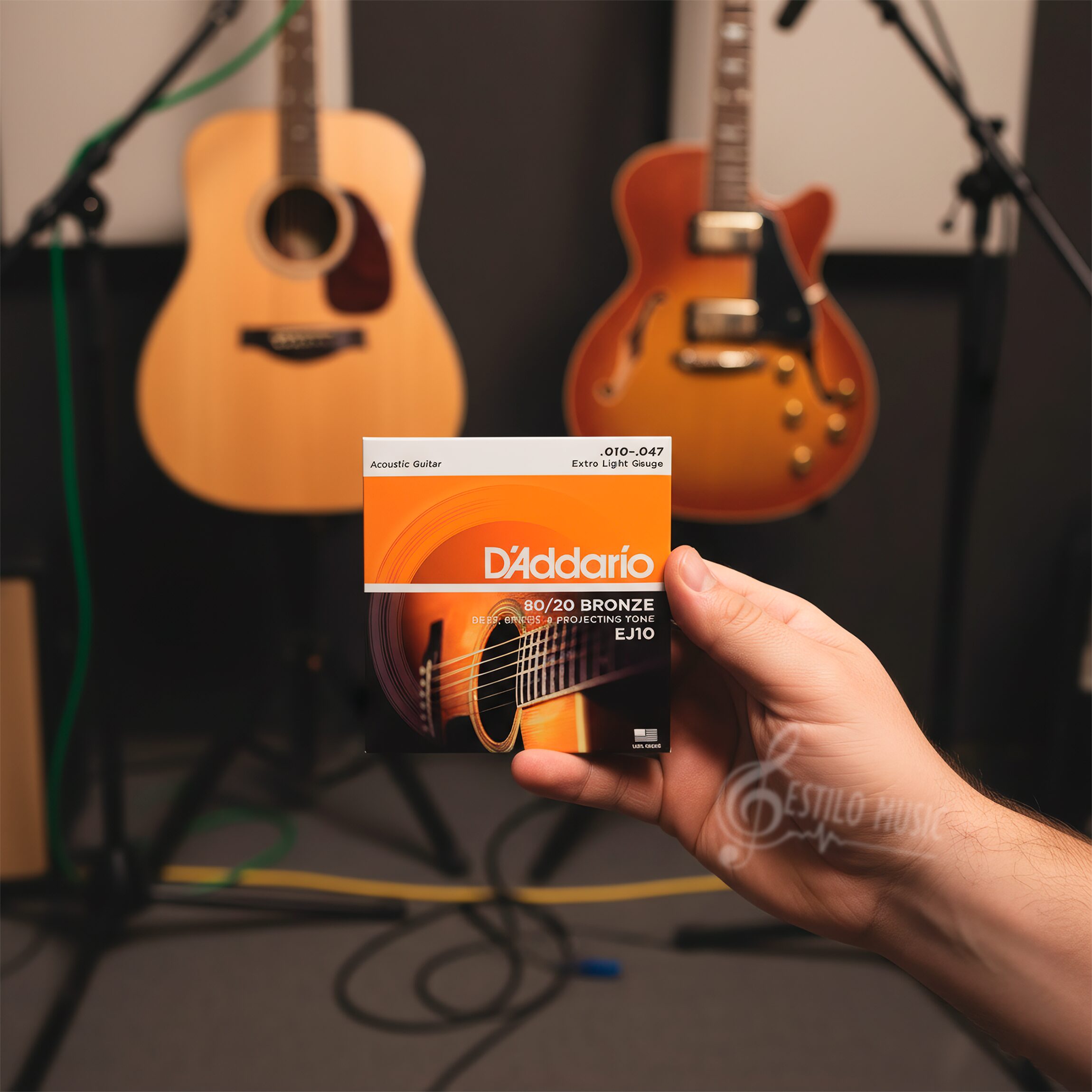 Cuerdas Daddario EJ10 para Guitarra acústica con calibre extra ligero y entorchado en bronce, tono brillante. Juego de Cuerdas Daddario EJ10 para Guitarra con empaque anticorrosión y sello de garantía original.