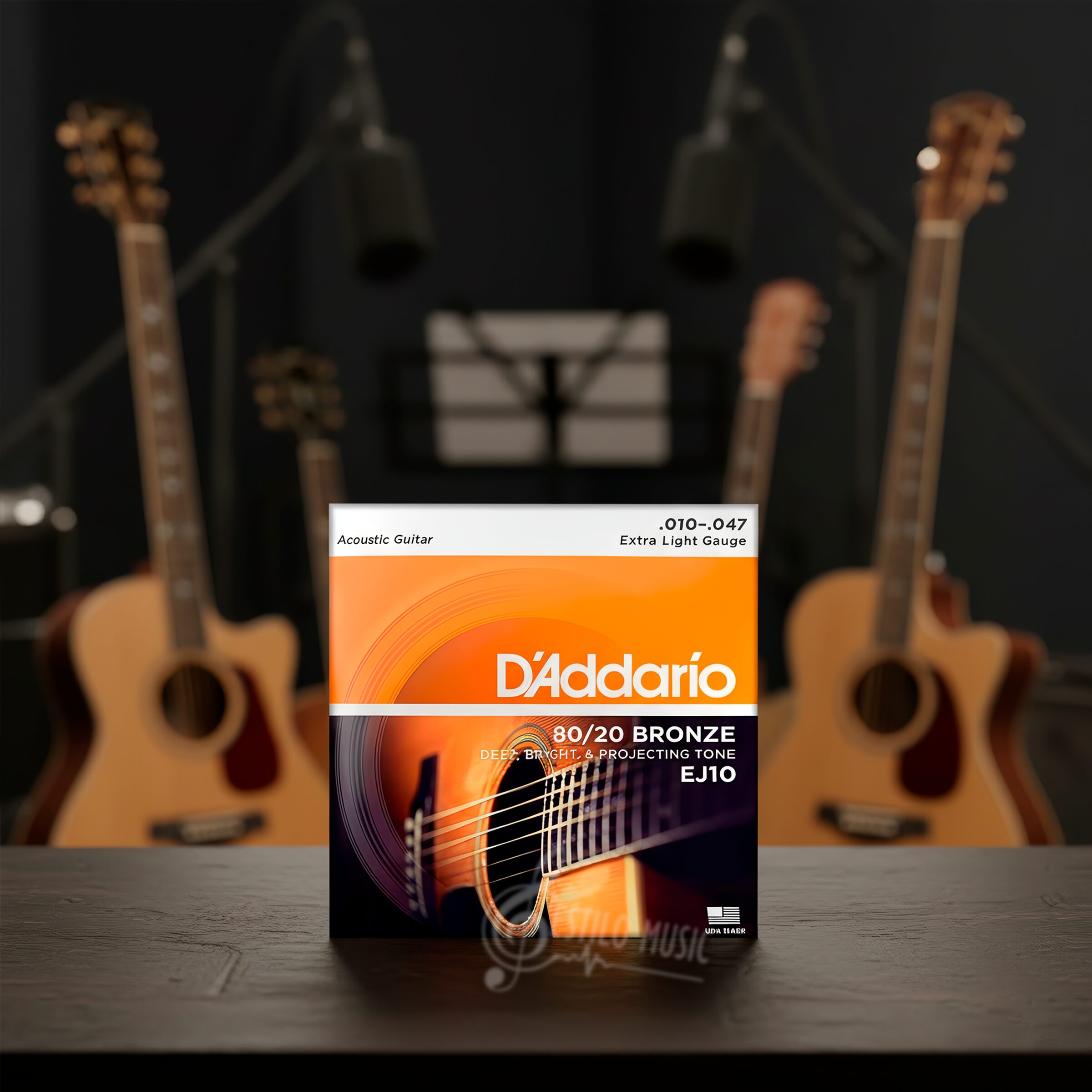 Cuerdas Daddario EJ10 para Guitarra acústica con calibre extra ligero y entorchado en bronce, tono brillante. Juego de Cuerdas Daddario EJ10 para Guitarra con empaque anticorrosión y sello de garantía original.