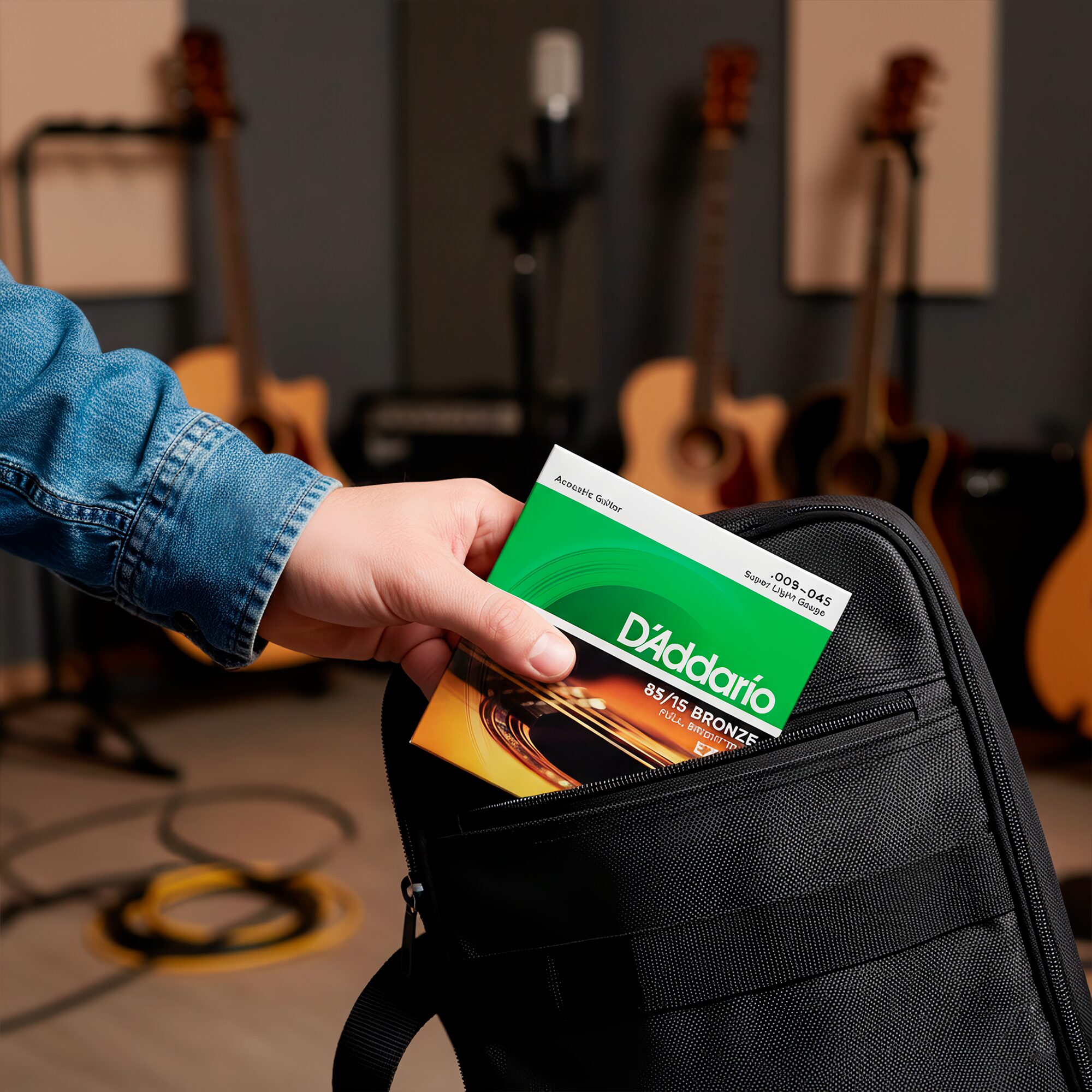 D'Addario EZ890 Super Light Gauge 09-45 – cuerdas de guitarra acústica 85/15 Bronze, brillo y fácil ejecución Daddario