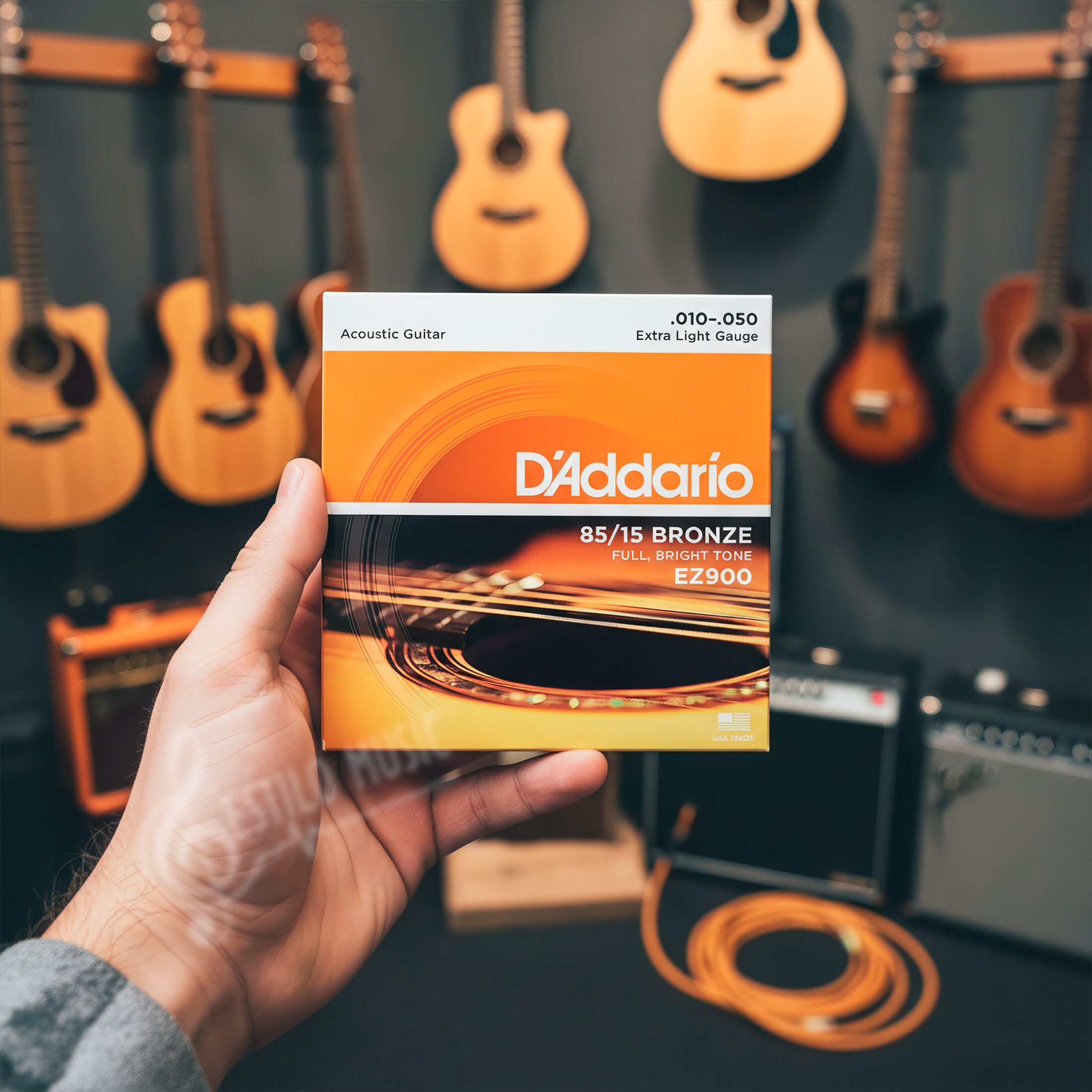 D’Addario EZ900 cuerdas acústicas 85/15 Bronze, calibre extra light .010-.050, tono balanceado y gran proyección daddario