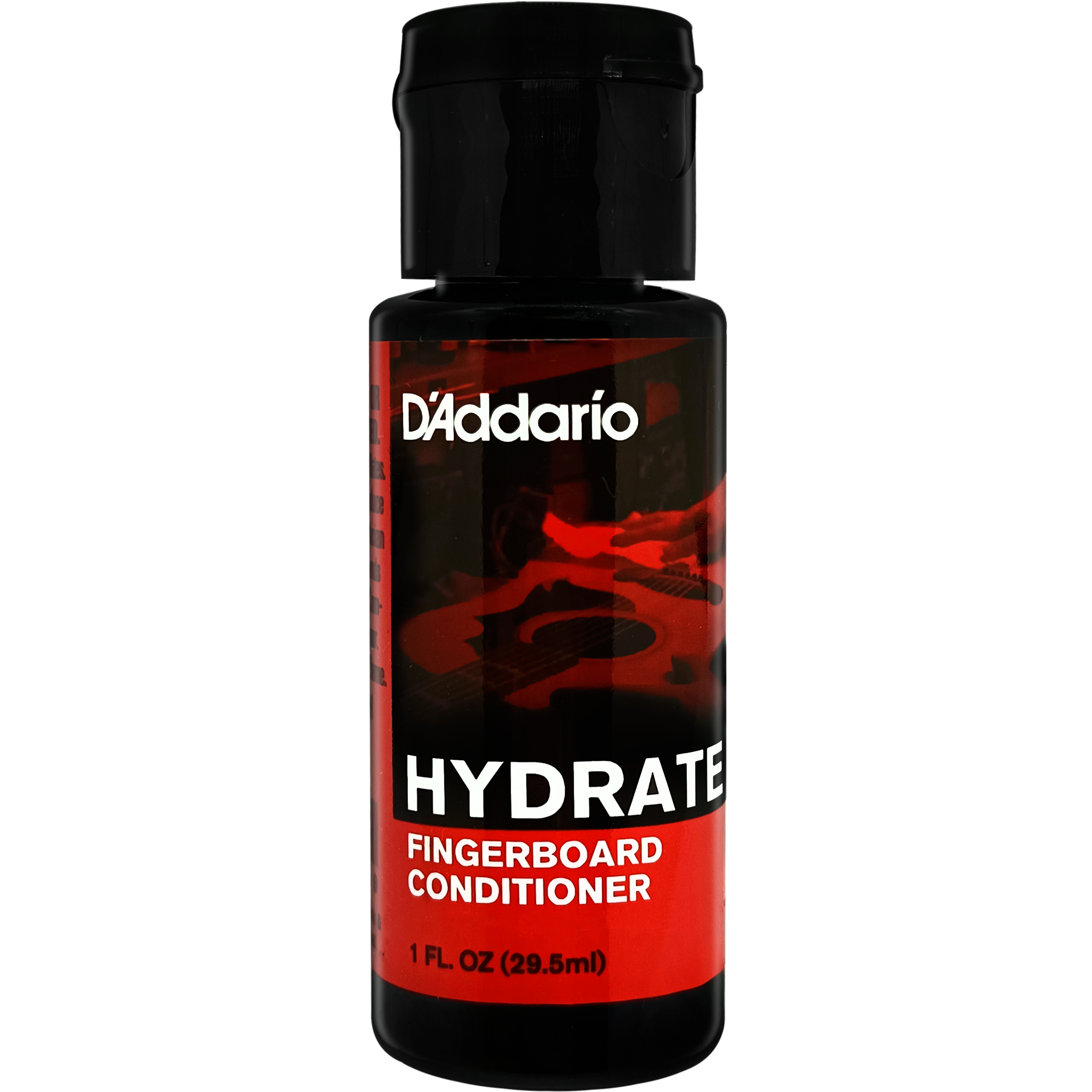 Kit D’Addario PW‑FBCS Planets Waves con botella de aceite limpiador de 60 ml y paño de microfibra, fórmula sin acumulación para limpiar y acondicionar diapasones de madera oscura.