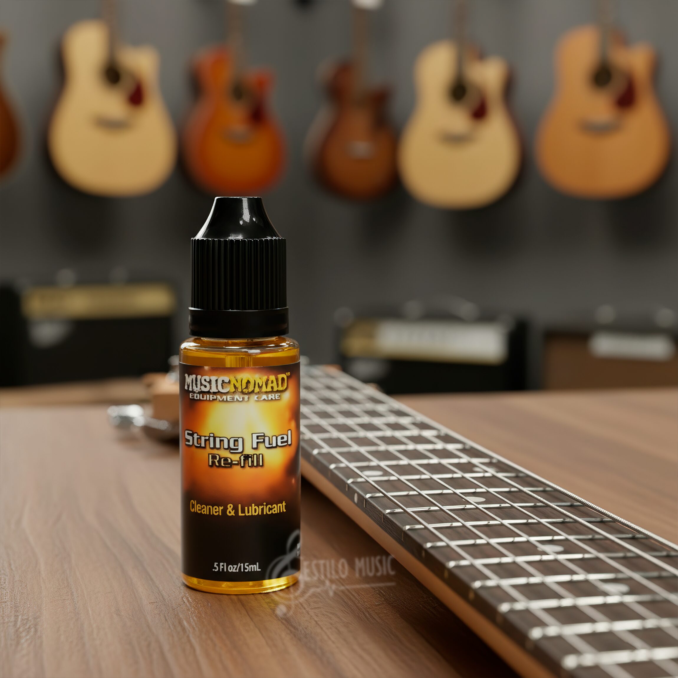 Limpiador Cuerdas Guitarra MN120 Music Nomad repuesto String Fuel para limpieza y lubricación de cuerdas.