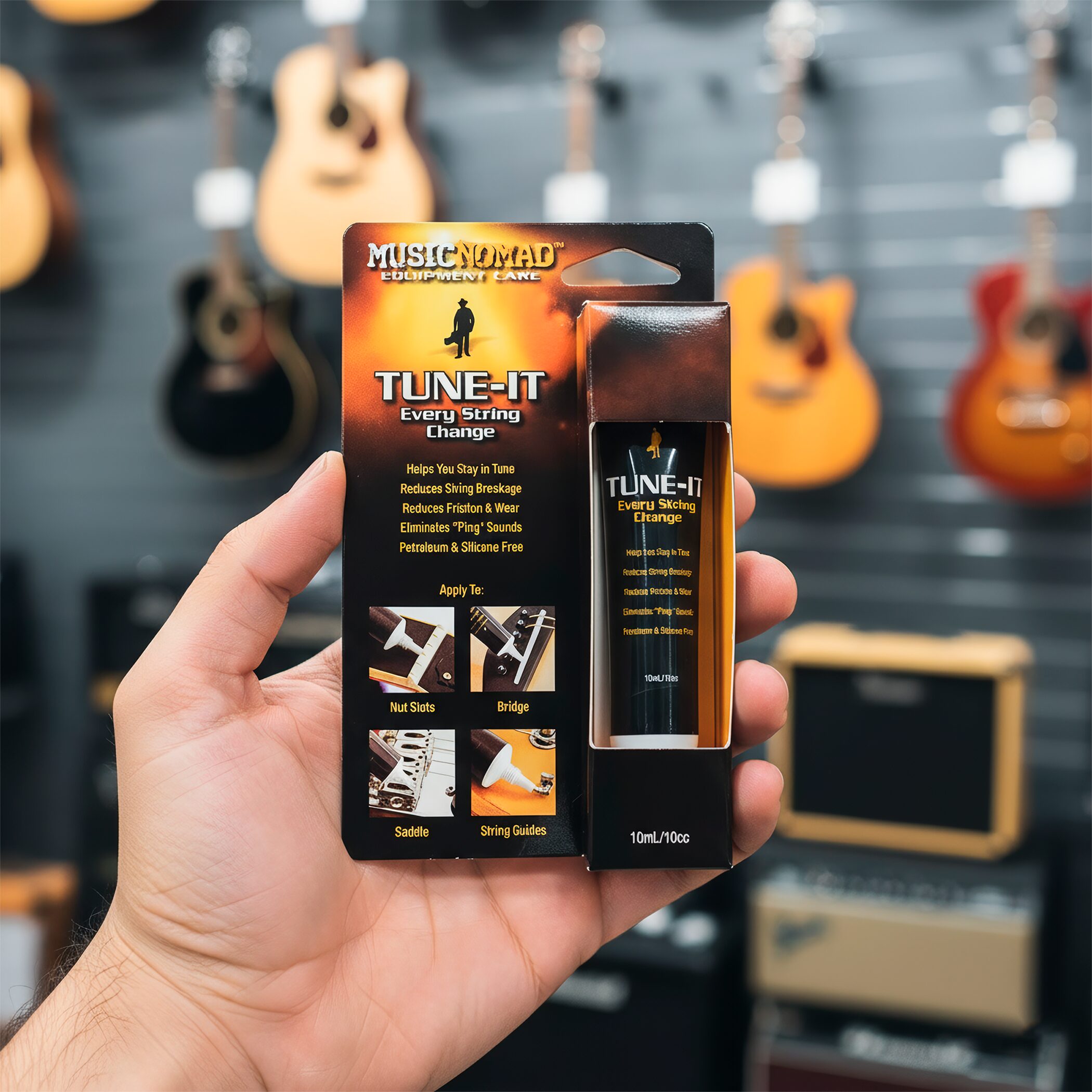 Lubricante P/ Cuerdas Guitarra Music Nomad MN106 para mejorar afinación y reducir desgaste.