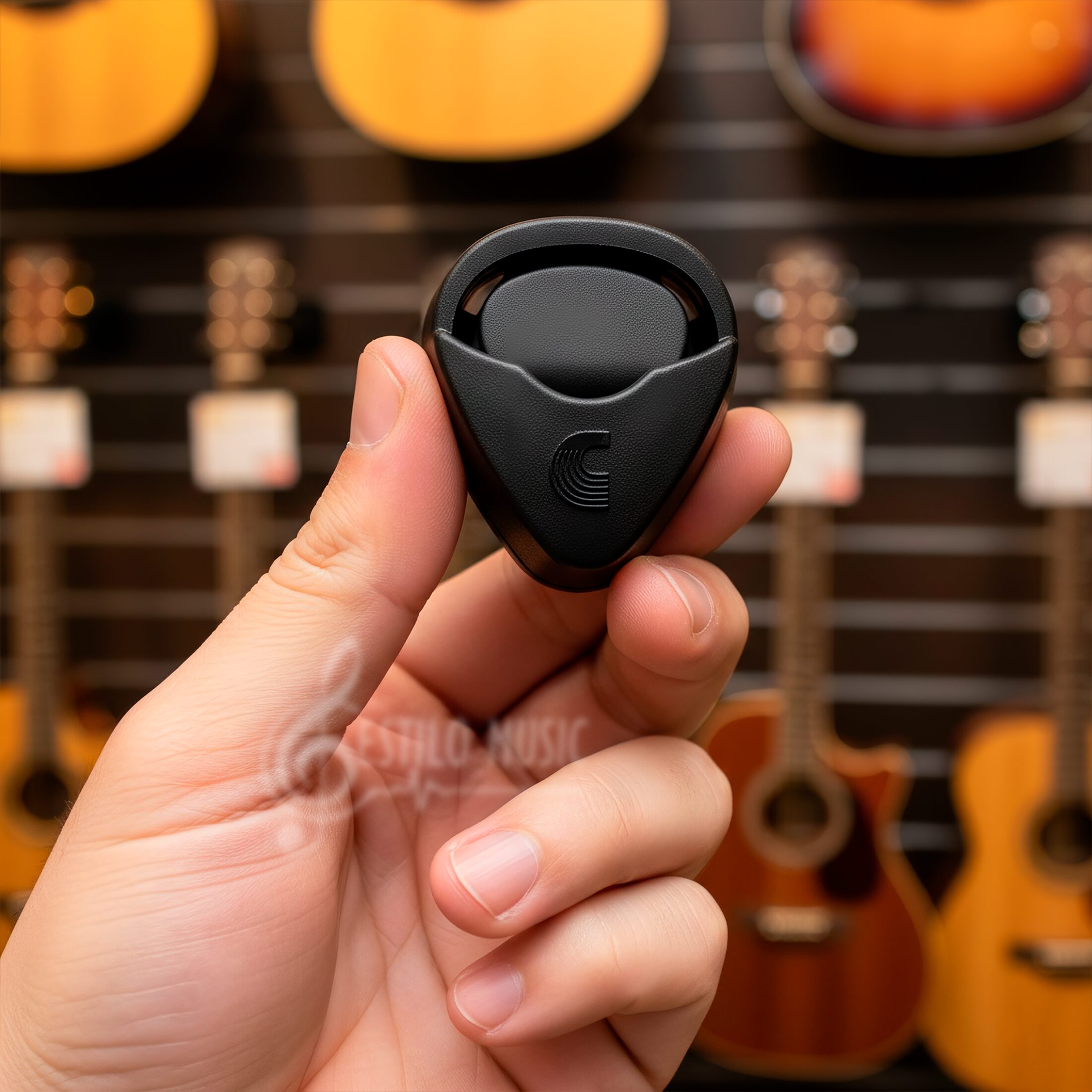 Porta Plumillas PW-PH-01 Púas Pick Holder Daddario con capacidad para 4 a 5 plumillas de guitarra.