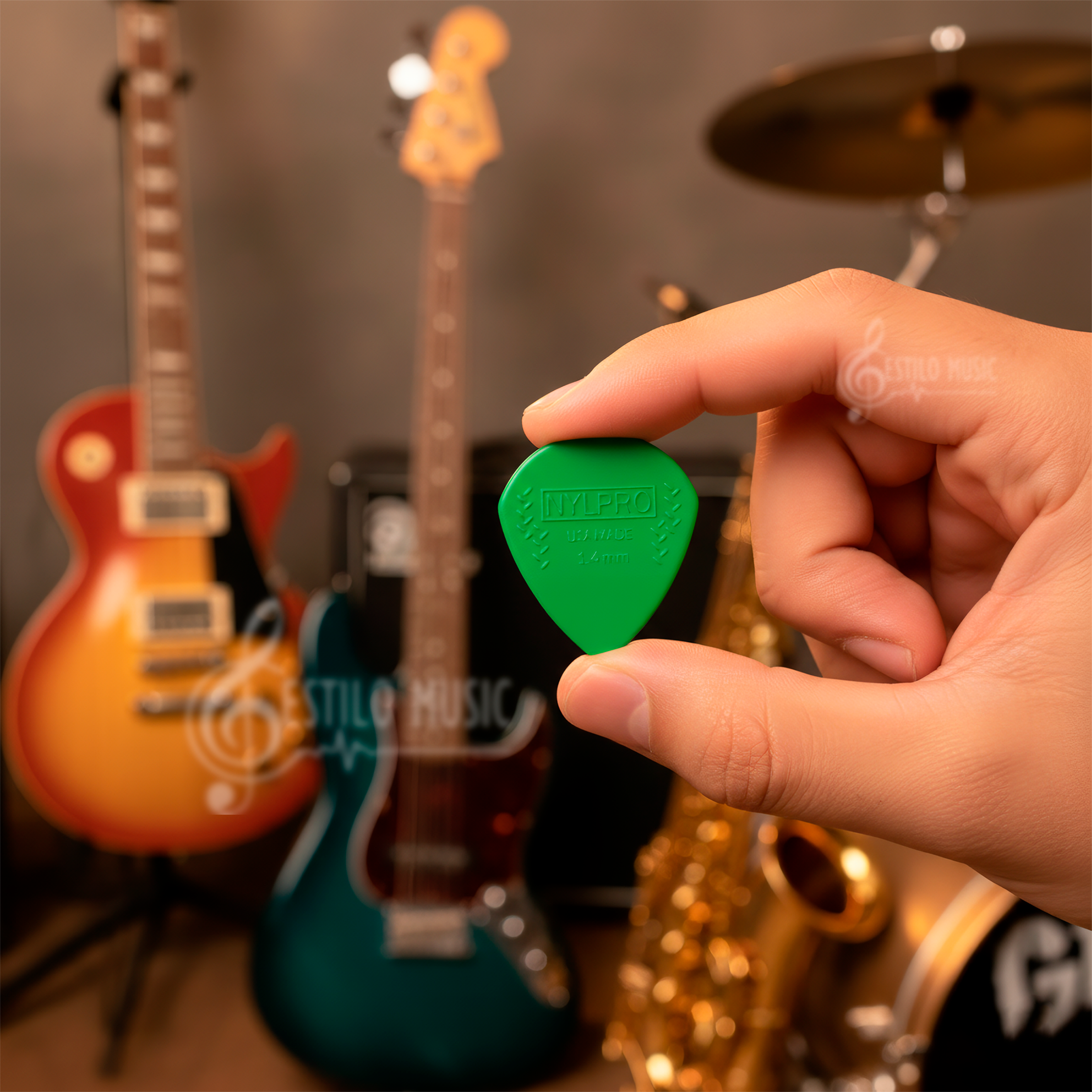 Puas Planet Waves 3NPP7-10 de nylon calibre 1.4 mm color verde para guitarra estilo jazz